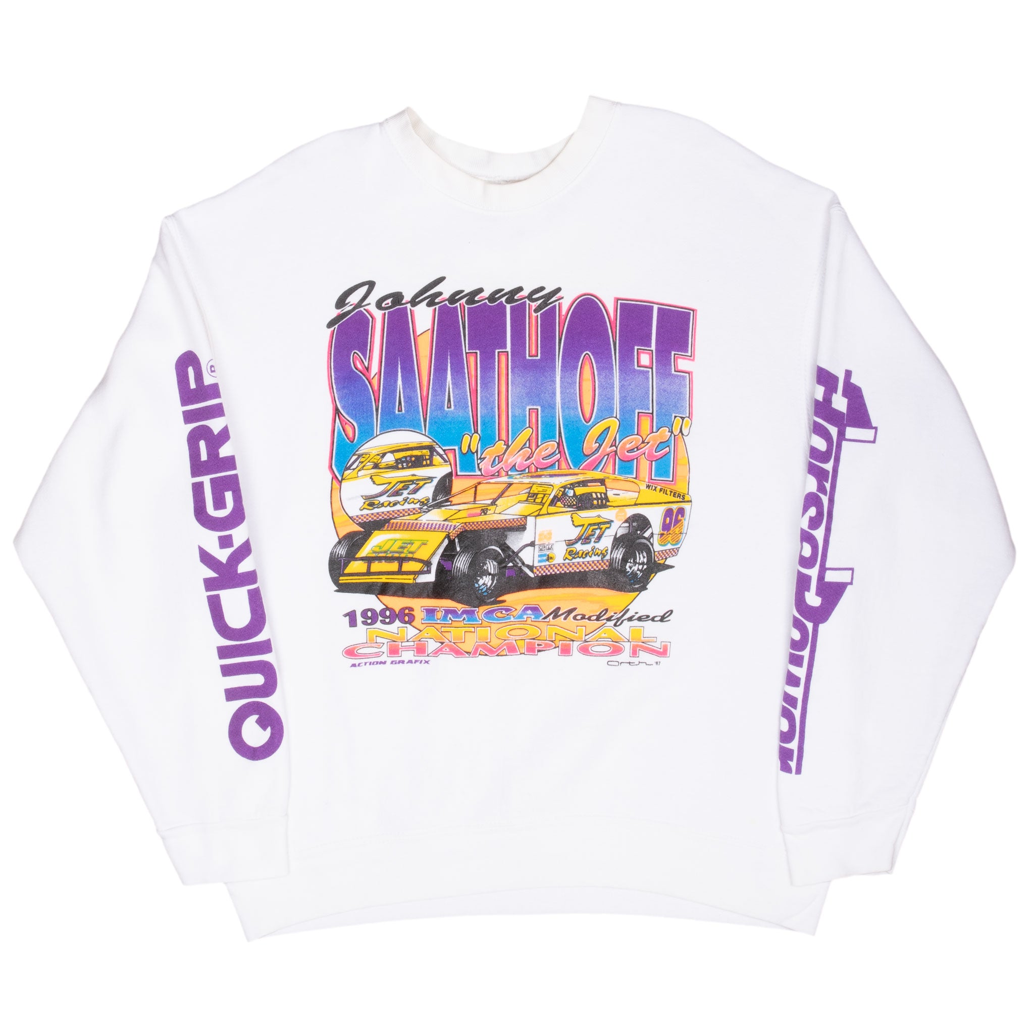 Vintage Dirt Track Racing Johnny Saathoff 1996 National Champion Sweatshirt Size Xl Made In Usa