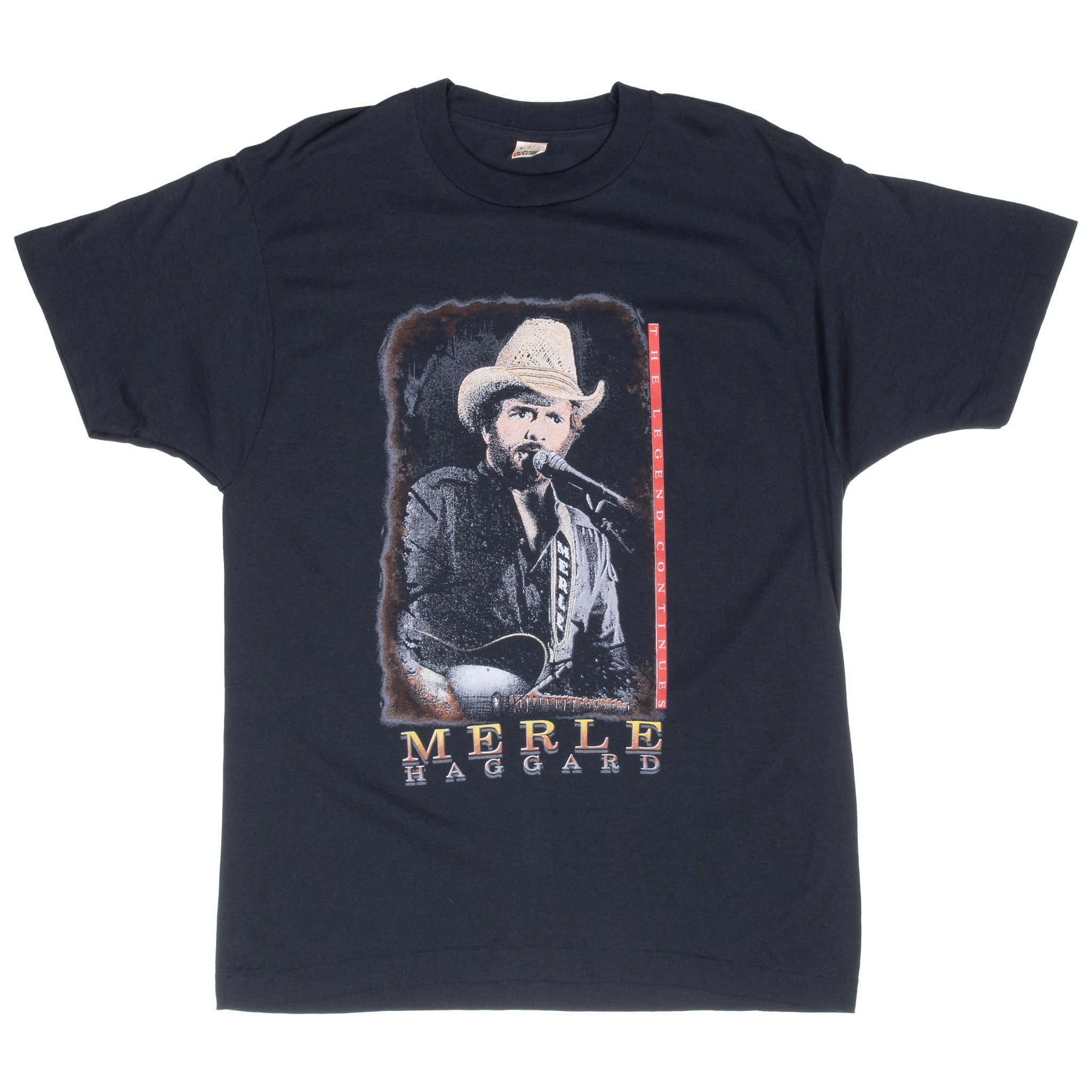 Vintage Merle Haggard The Legend Continues Tee Shirt 1991 Size Medium Made In Usa With Single Stitch Sleeves