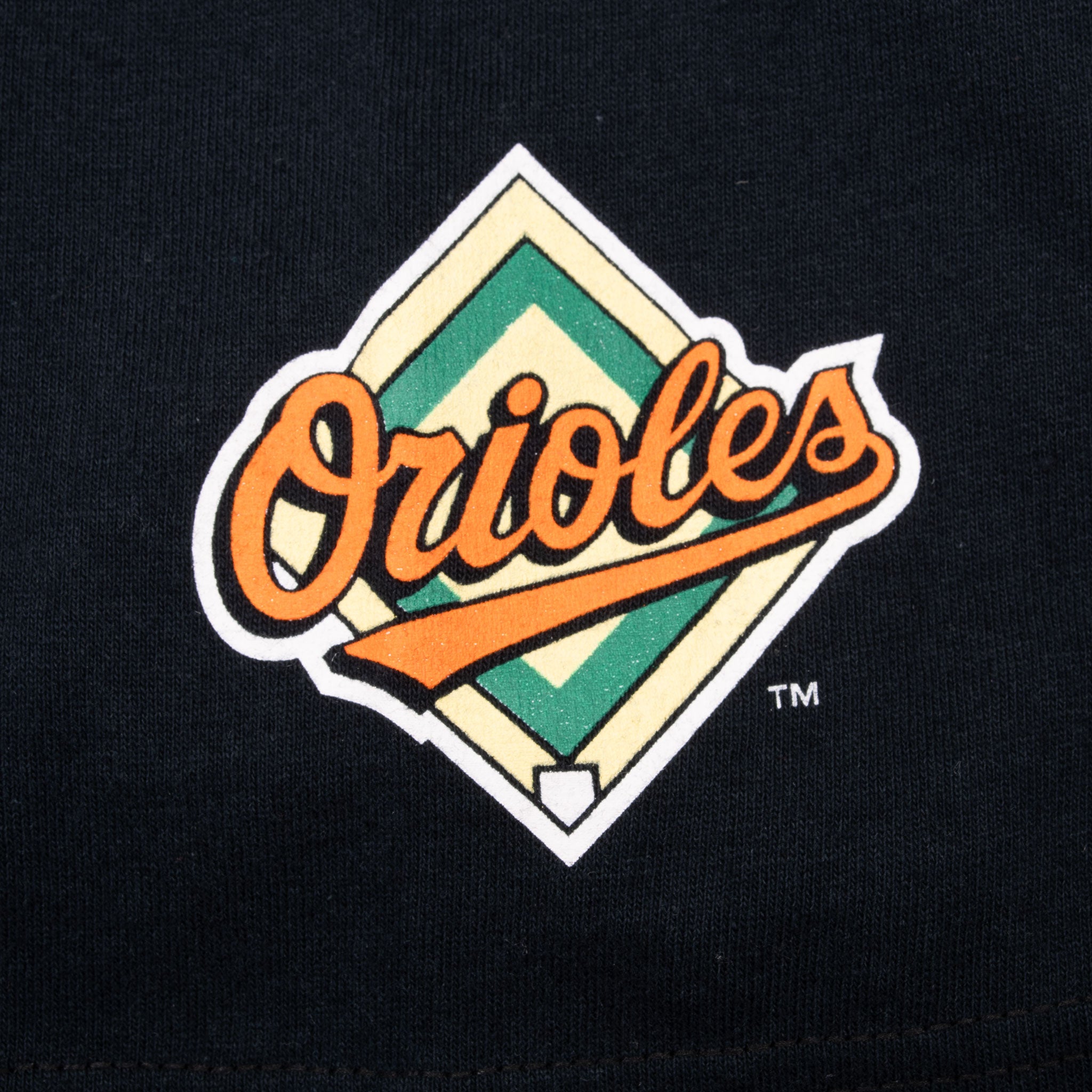 Baltimore Orioles baseball diamond logo printed on sleeve