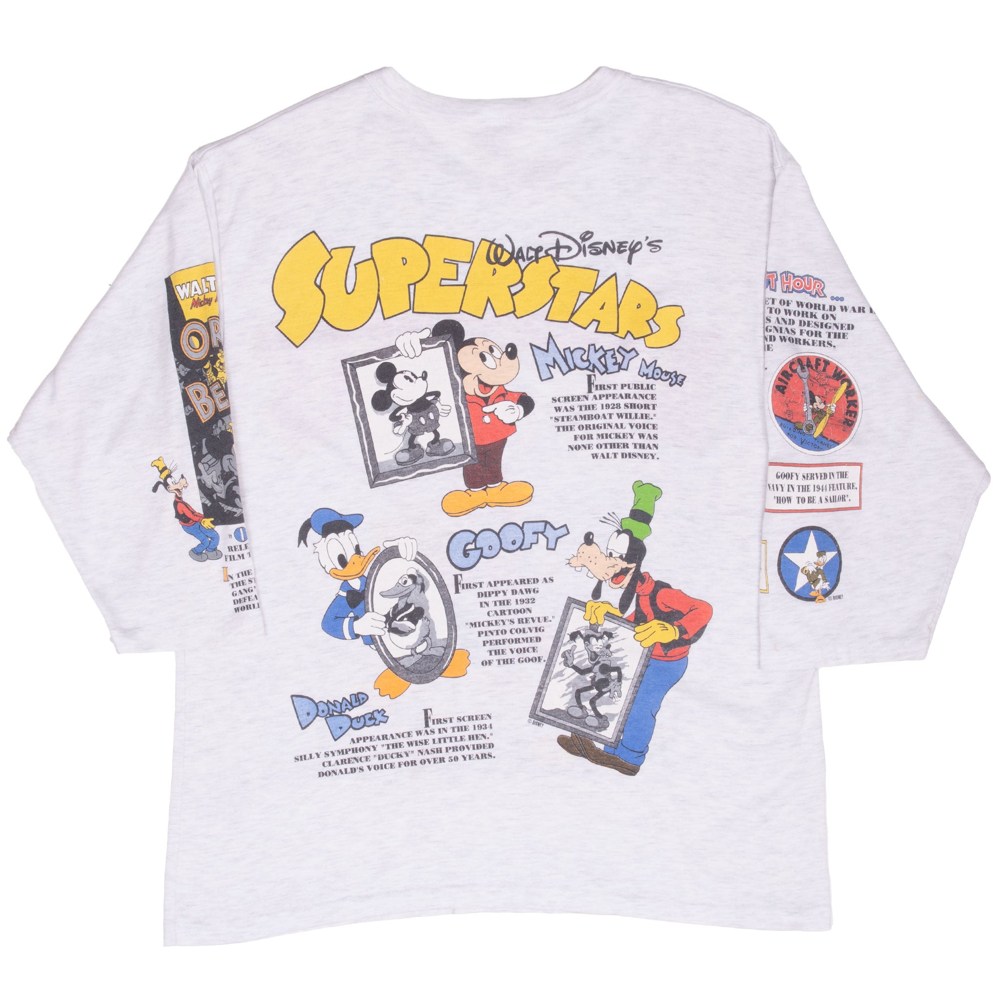 Vintage Walt Disney Lonesome Ghosts Half Sleeve Tee Shirt 1991 Size Large Made In Usa With Single Stitch Sleeves