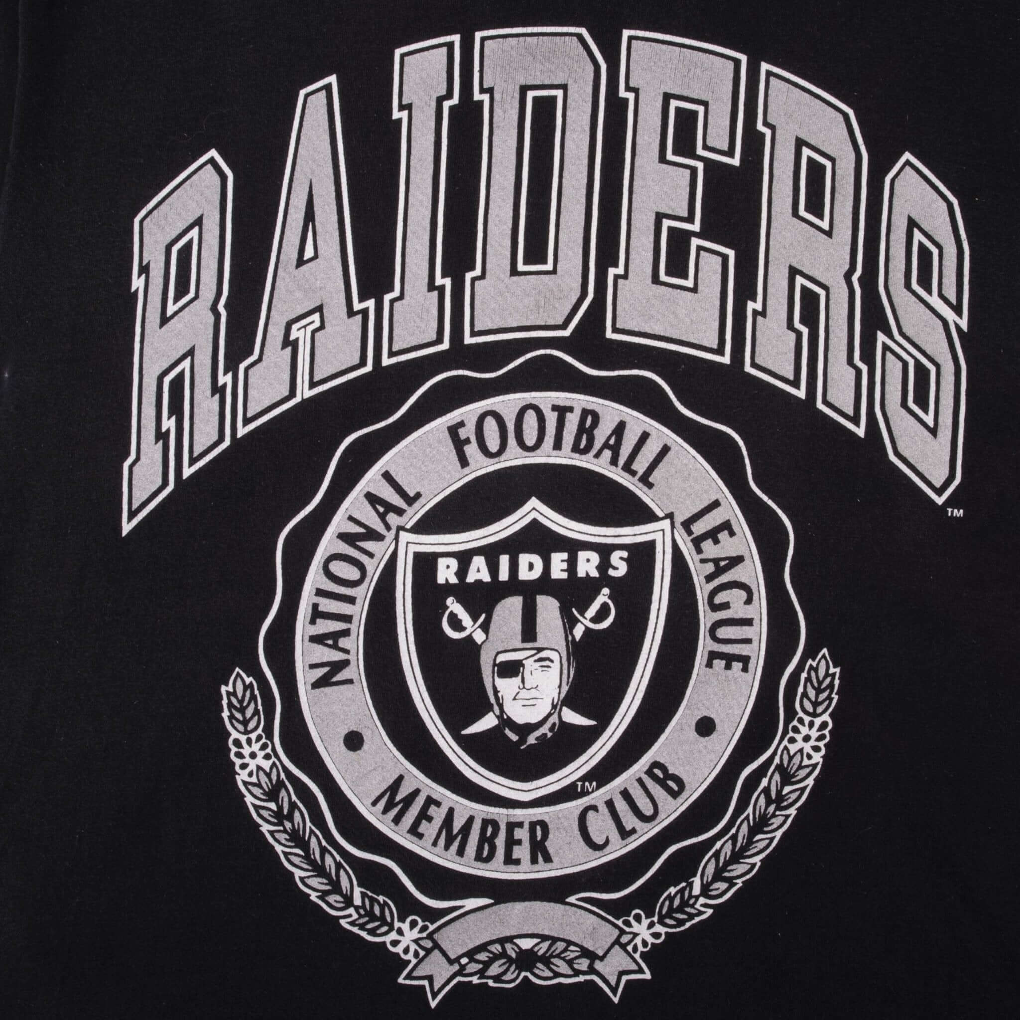 Vintage NFL Los Angeles Raiders Tee Shirt 1990S Size Large Made In USA With Single Stitch Sleeves