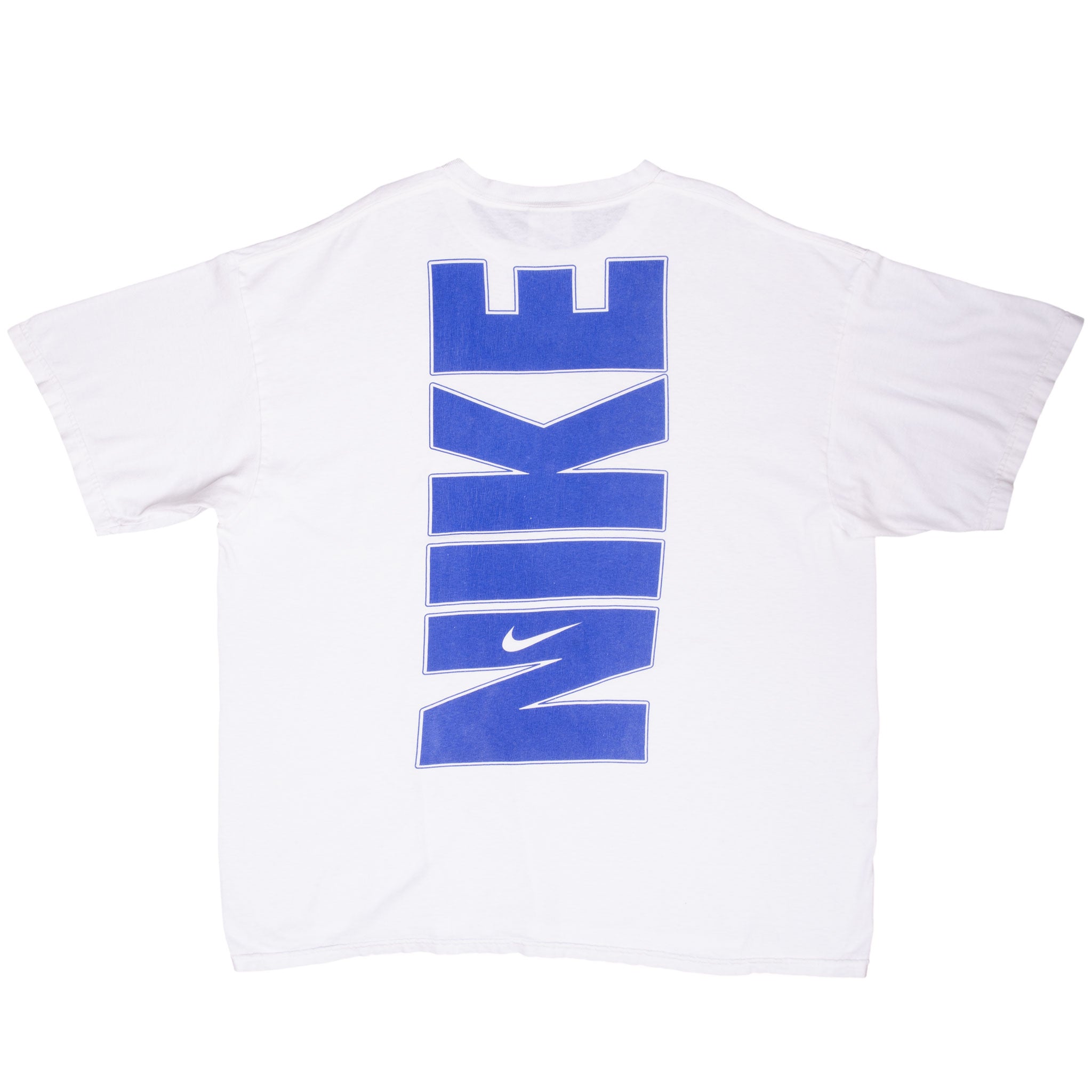 Vintage Nike Spellout Center Swoosh White Tee Shirt 1990S Size XL