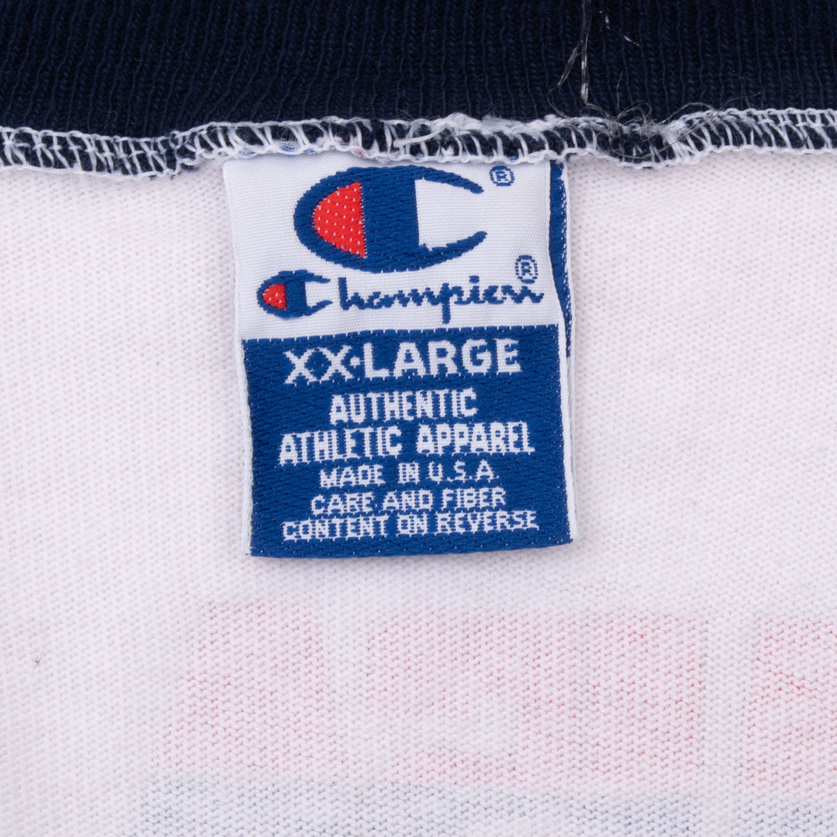 Champion XXL neck tag with Made in USA text