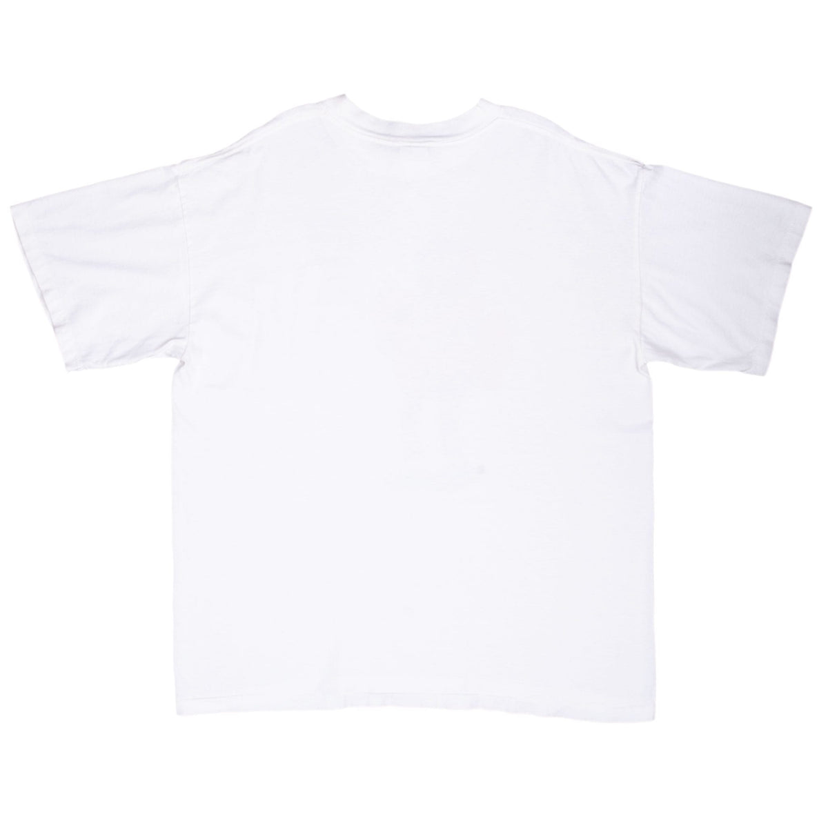 Back of plain white short-sleeve Sesame Street T-shirt