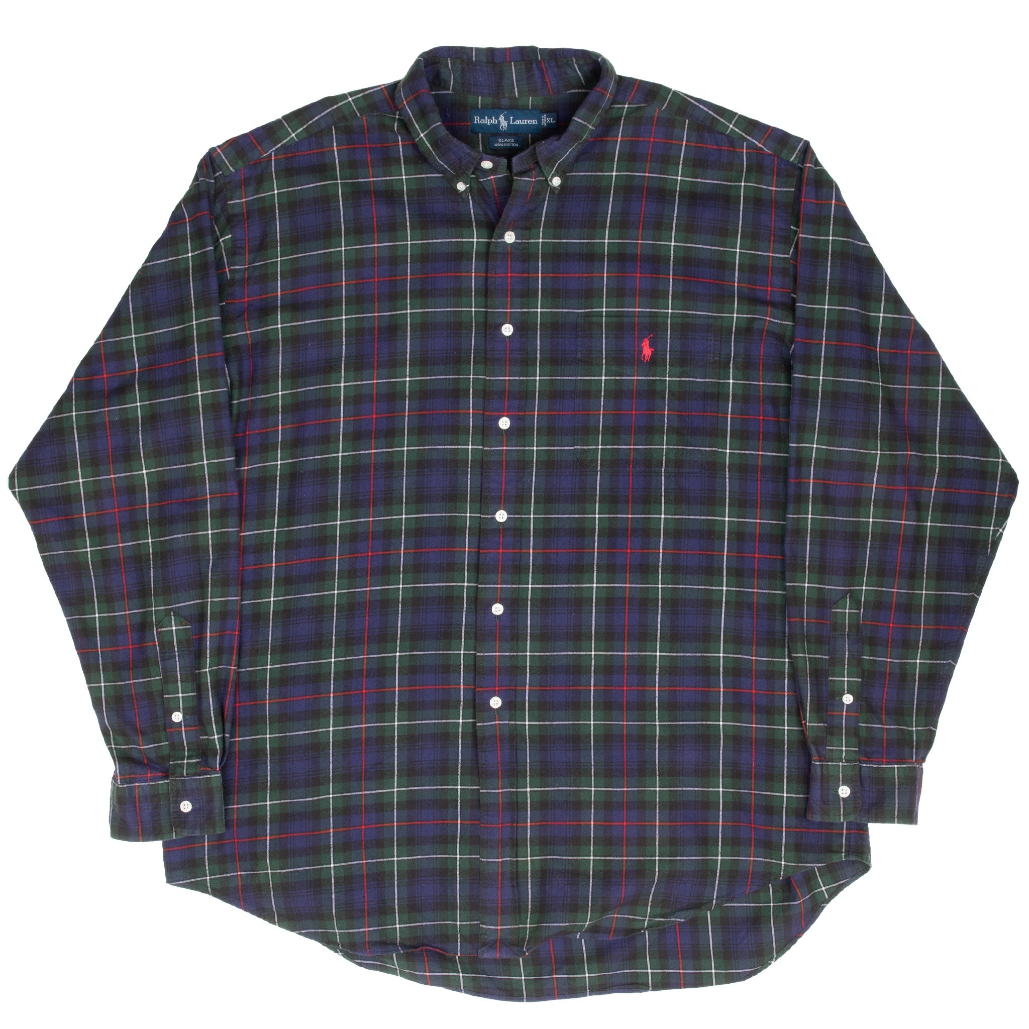 Vintage Ralph Lauren Scottish Tartan Plaid Checker Shirt 1990S Size XL