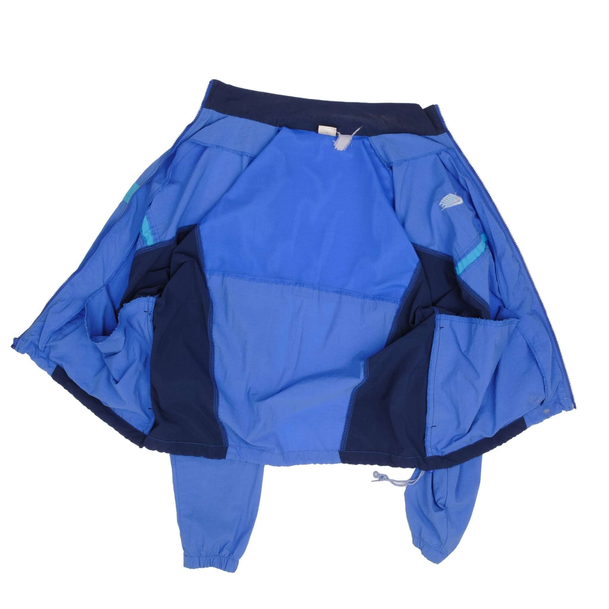 Vintage Nike Swoosh Blue Windbreaker Jacket 1980S Size Medium