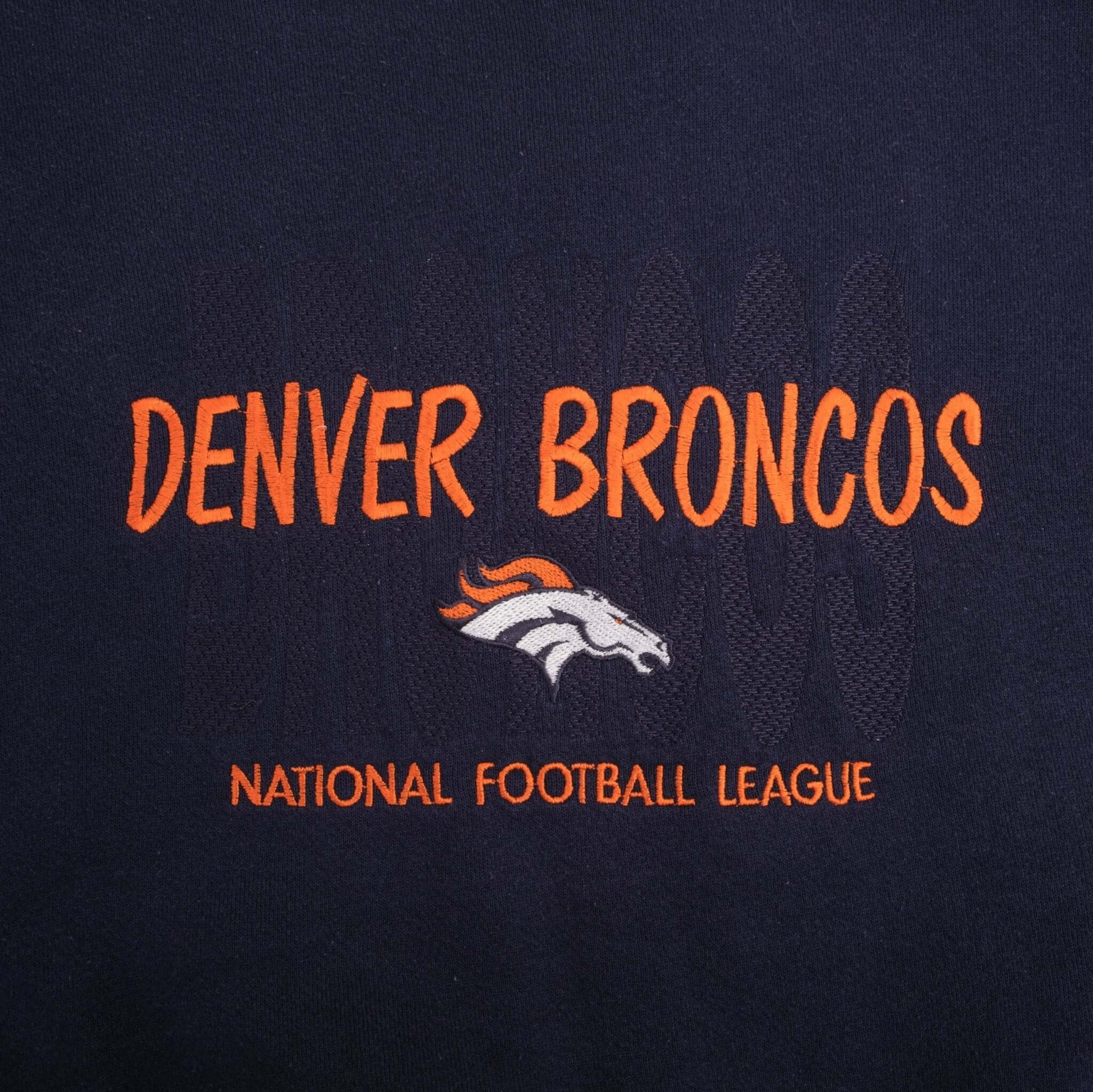 Vintage Nfl Denver Broncos Embroidered Sweatshirt 1990S Size Large