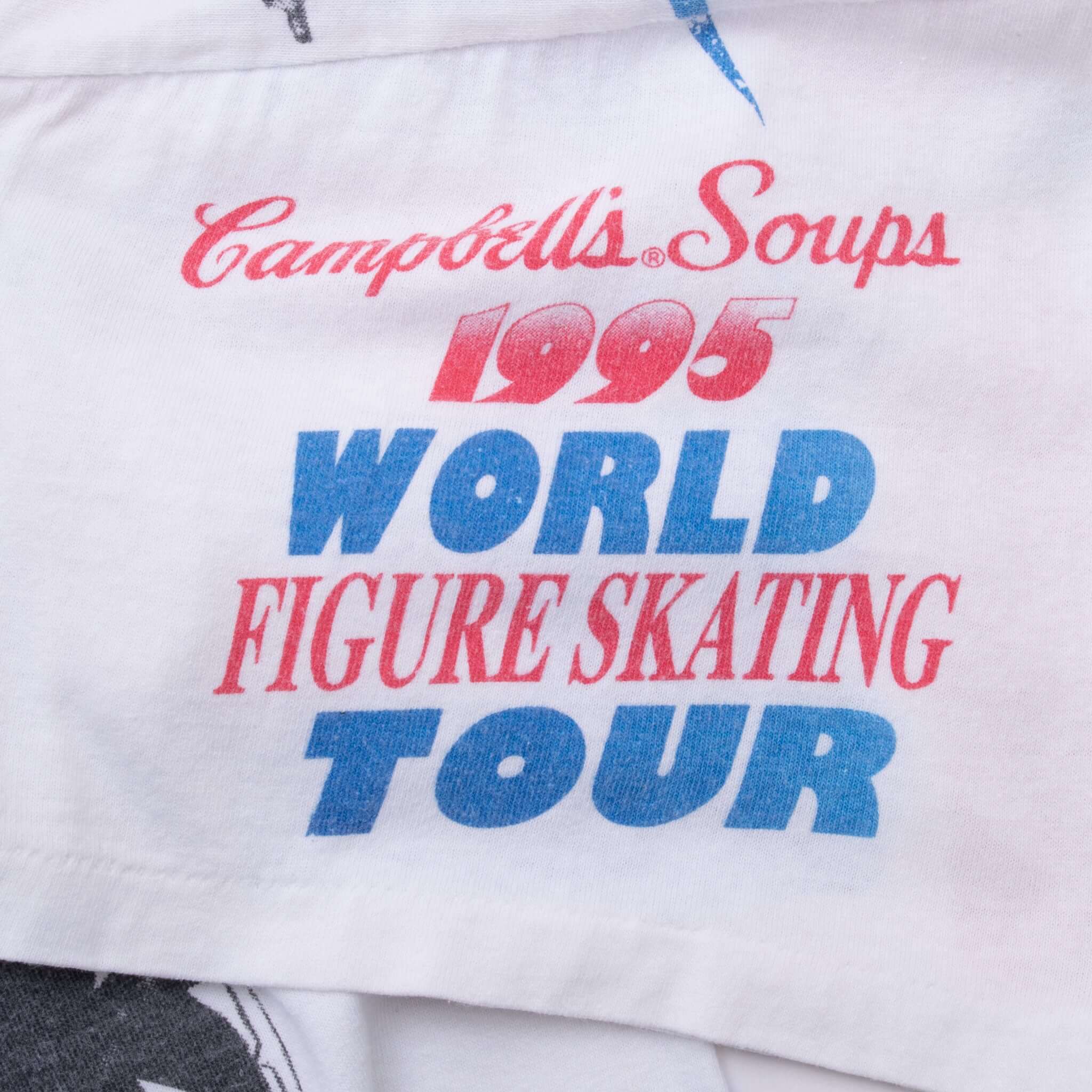 Vintage Figure Skating World Tour 1995 All Over Print Tee Shirt Size XL With Single Stitch Sleeves