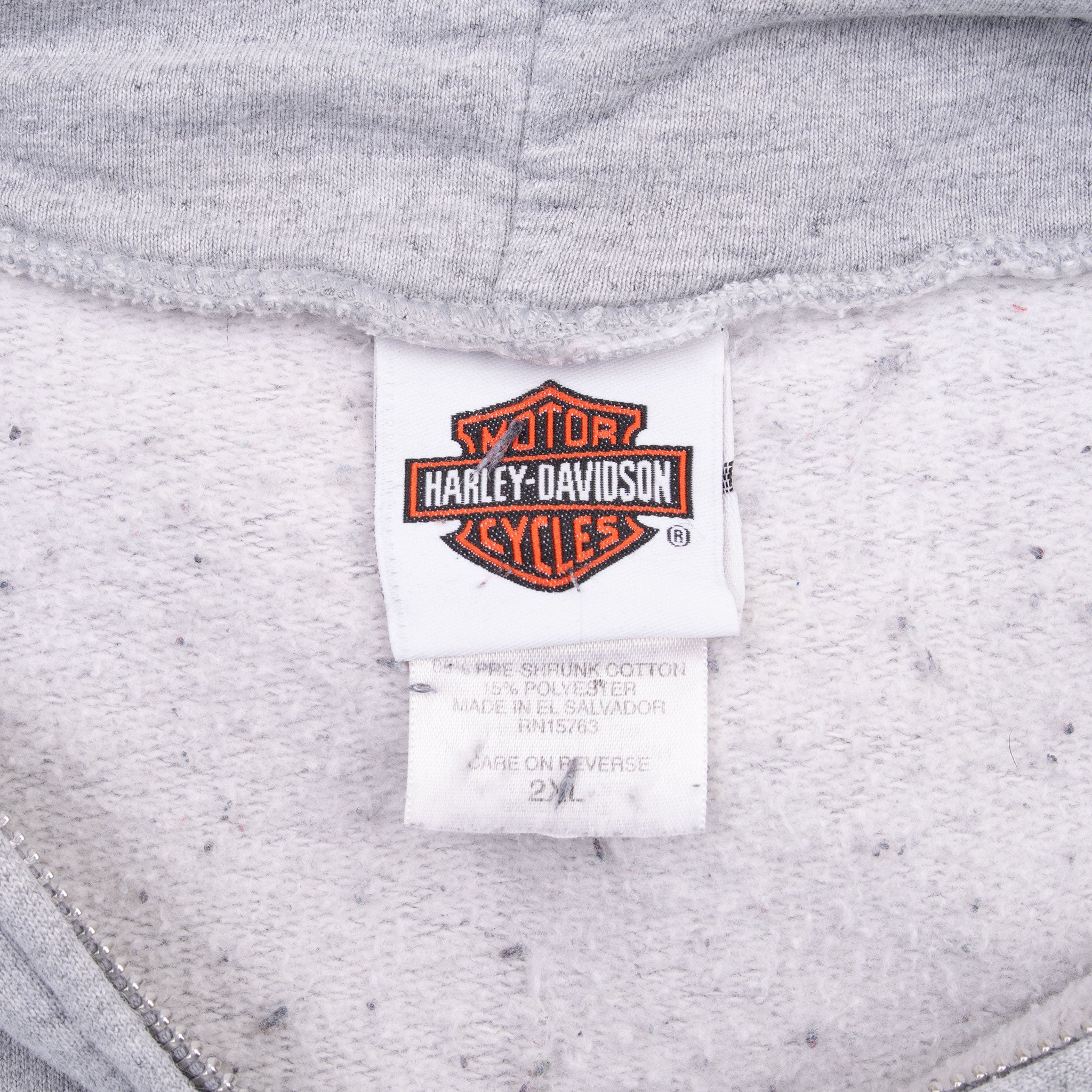 Vintage Harley Davidson Barnett El Paso Texas Zip Up Hoodie 2007 Size 2XL
