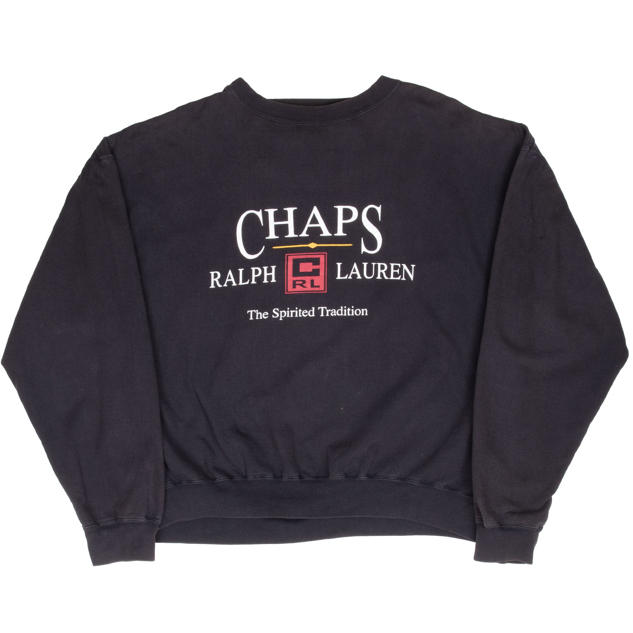 Vintage Chaps Ralph Lauren Black Sweatshirt Size XL 1990S