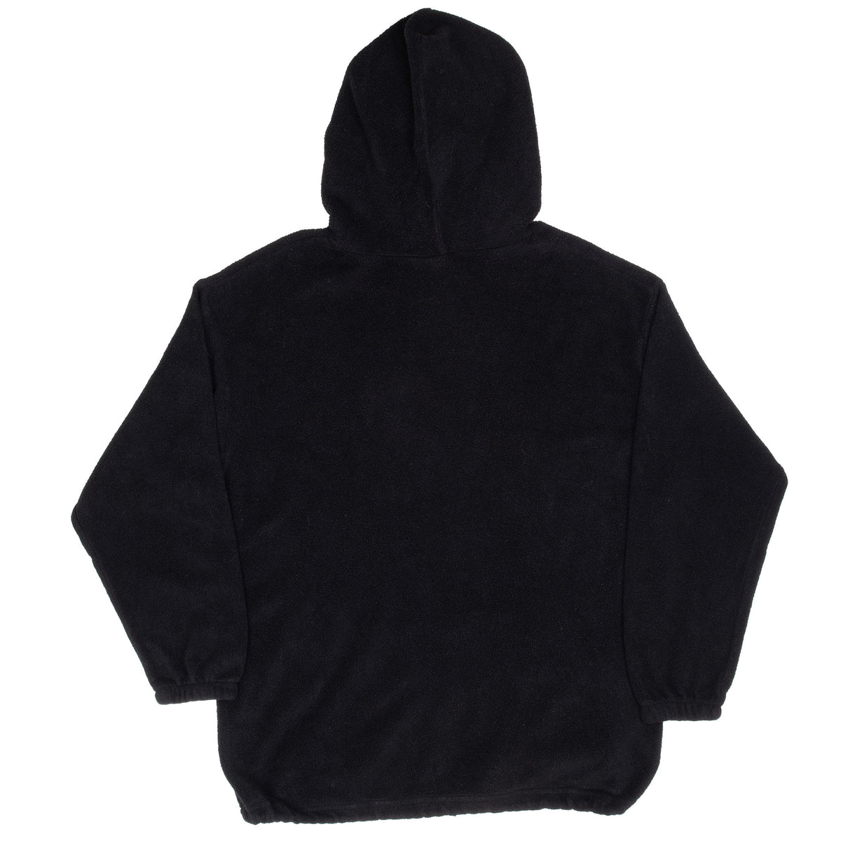 Back of black West Coast Choppers fleece hoodie with plain design