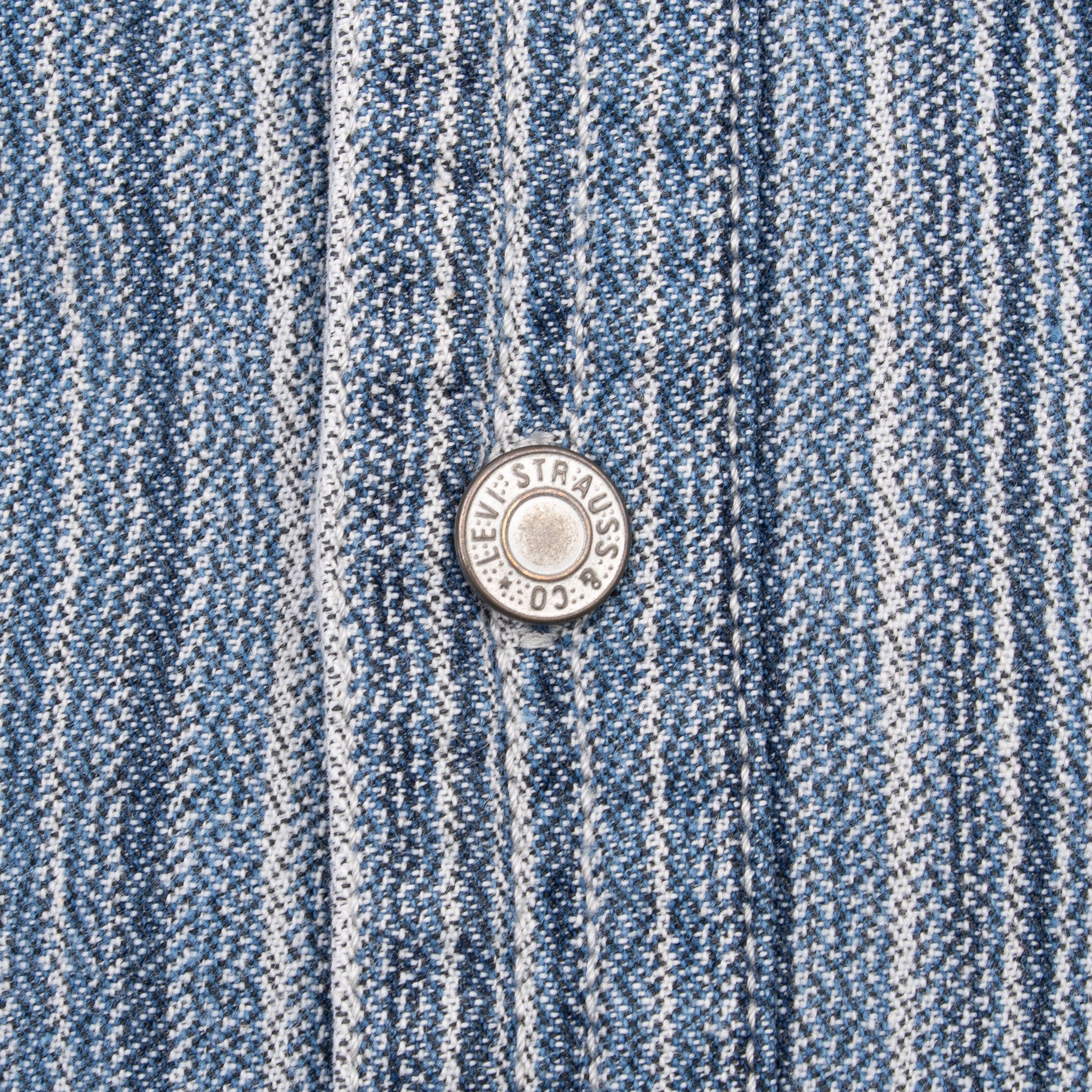 Vintage Levis Blue Striped Pocket Shirt 1990S Size Medium