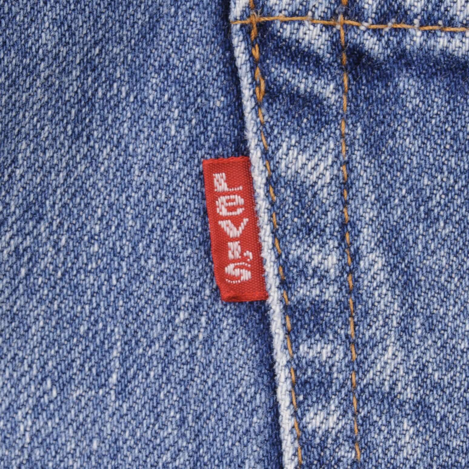 Beautiful Indigo Levis 517 1980s Jeans With Single Stitch Made in USA with Medium Blue Wash Size 42x31 Back button #2 Zip: Talon