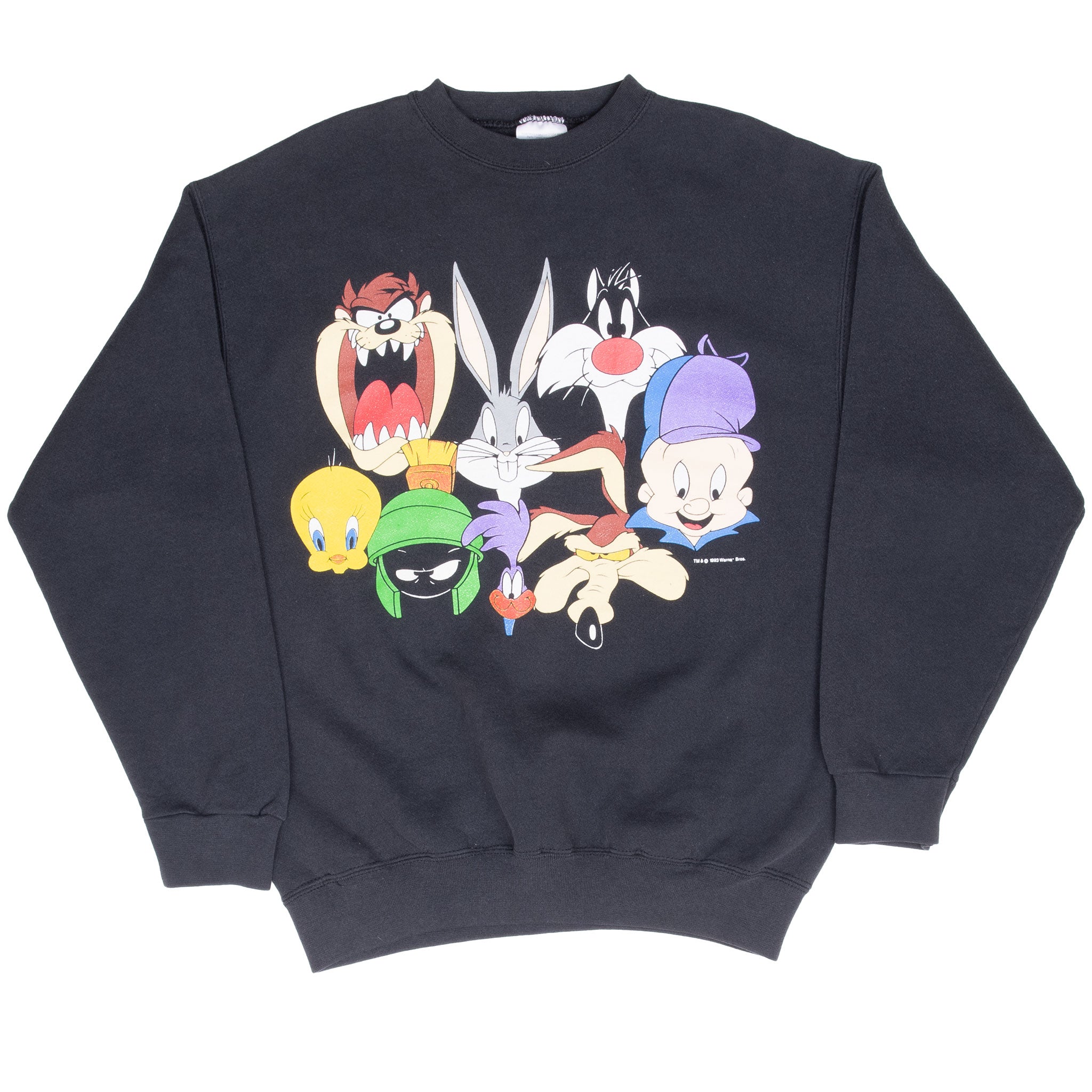 Vintage Looney Tunes Squad Taz Tweety Sylvester Bugs Bunny Marvin the Martian Sweatshirt 1993 Size Large