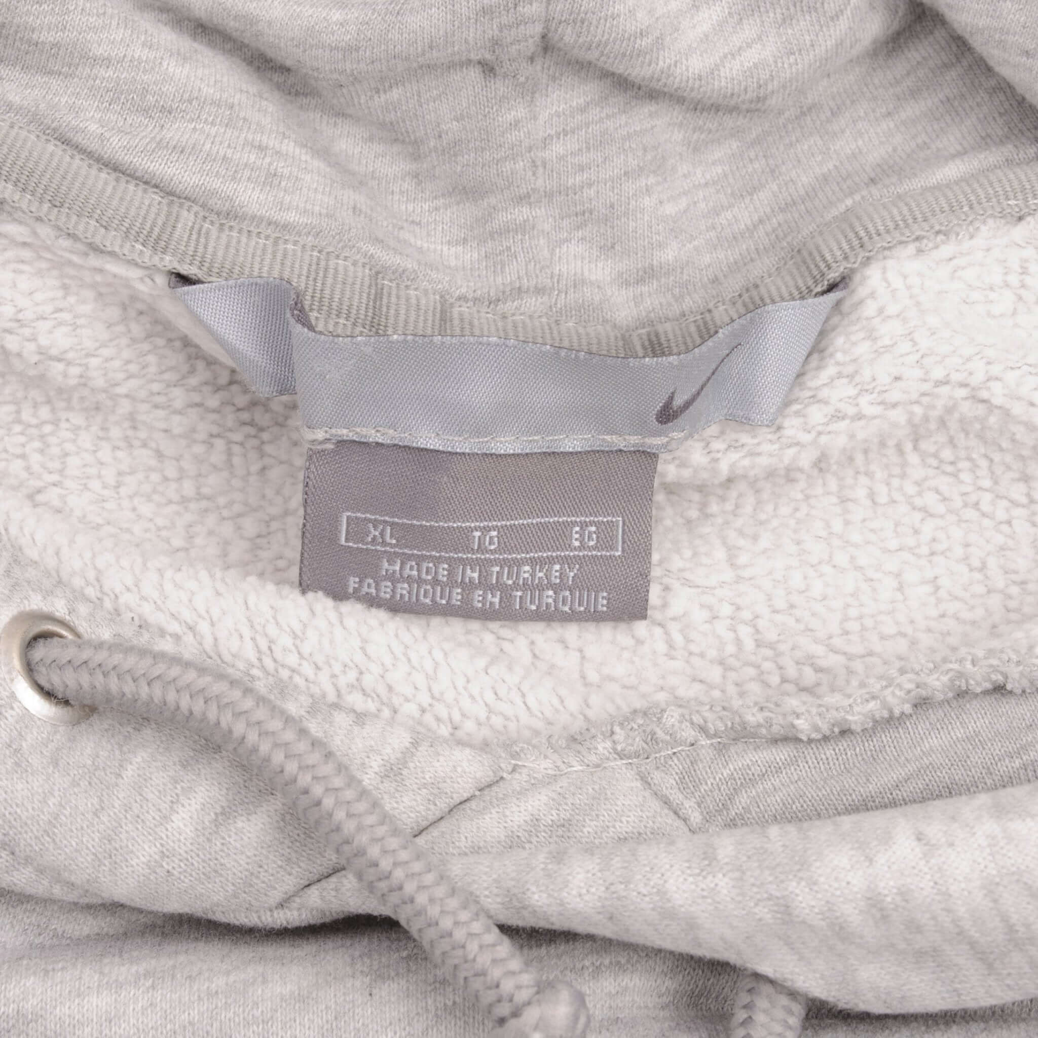 Vintage Nike Spellout Swoosh Gray Hoodie Sweatshirt 2000S Size XL