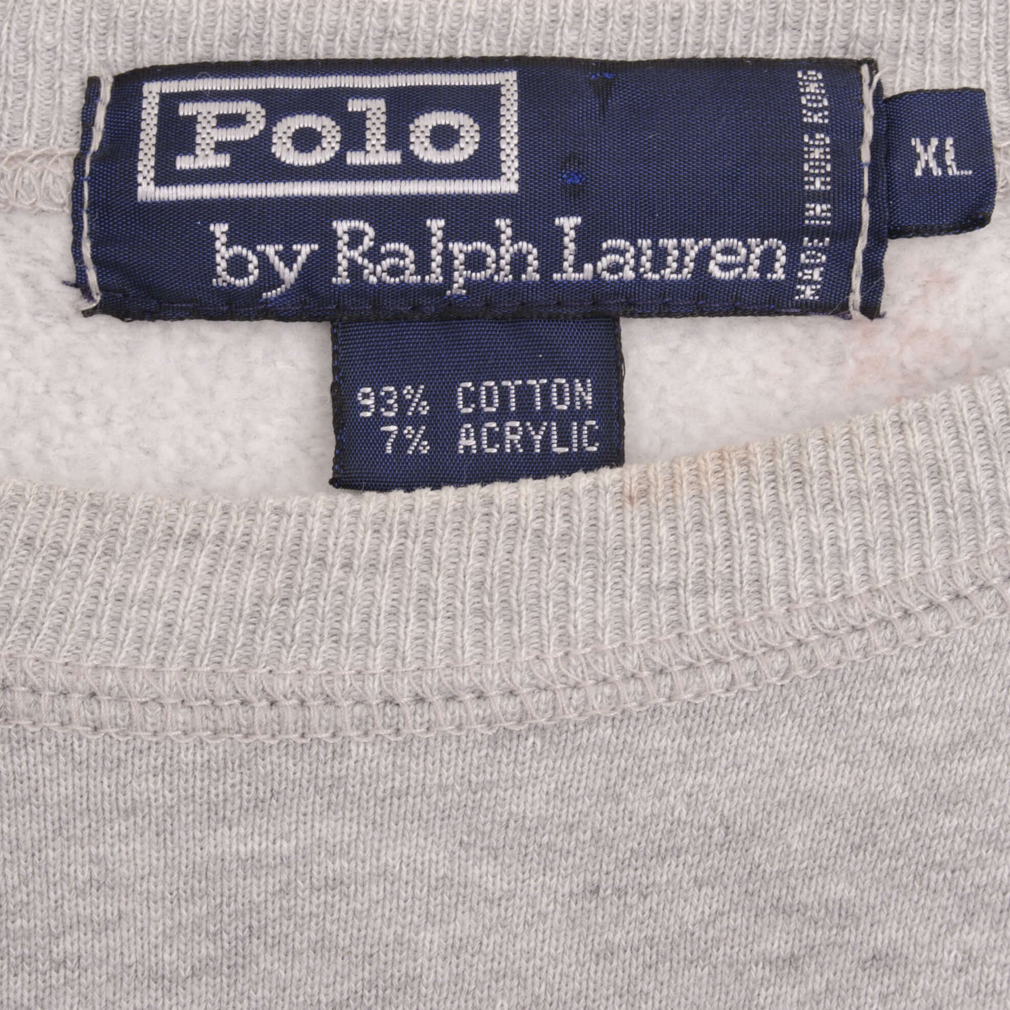 Vintage Polo Ralph Lauren Classic Crewneck Gray Sweatshirt Size XL 1990S
