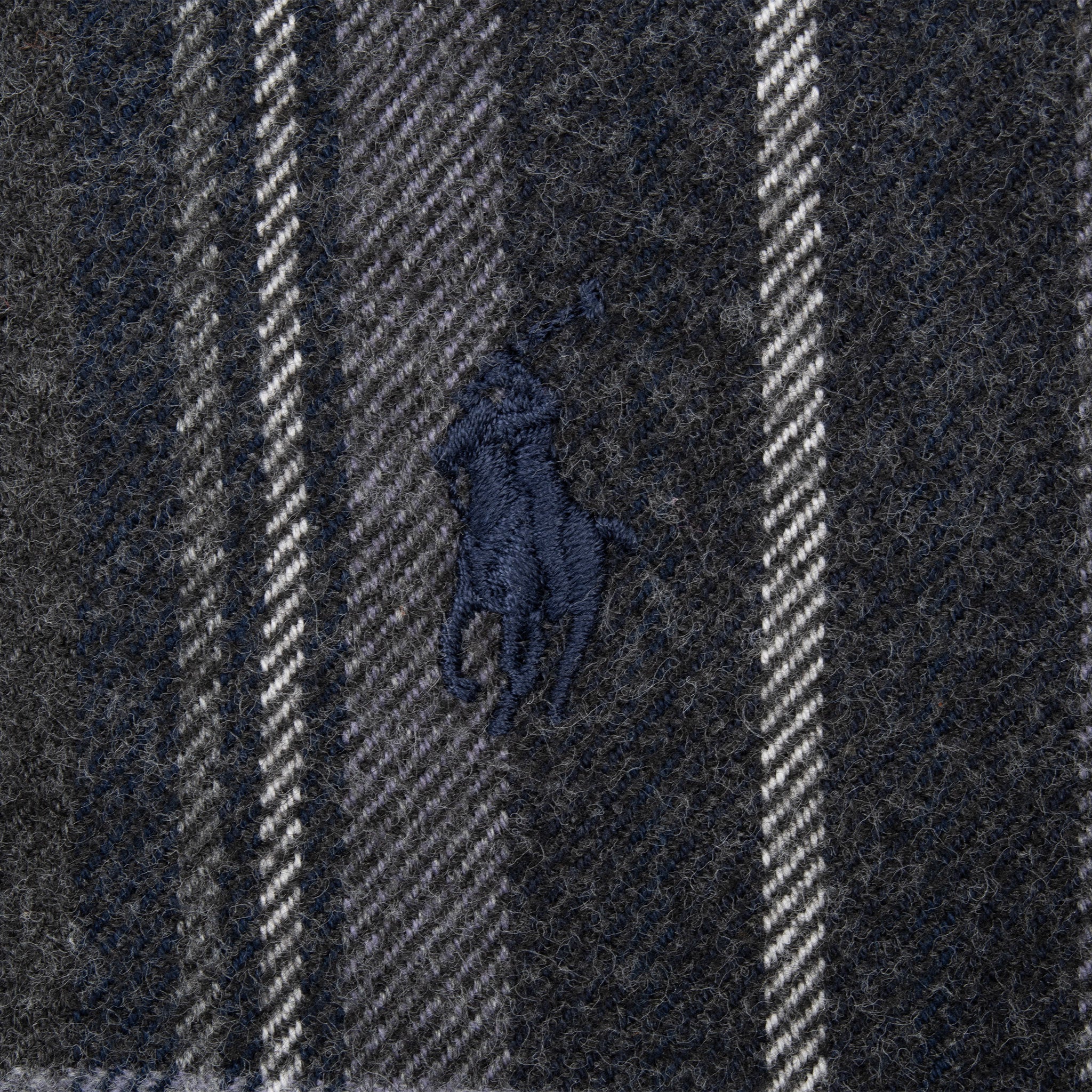 Vintage Ralph Lauren Grey Blue Plaid Checker Flannel Shirt 1990S Size 2Xl Tall