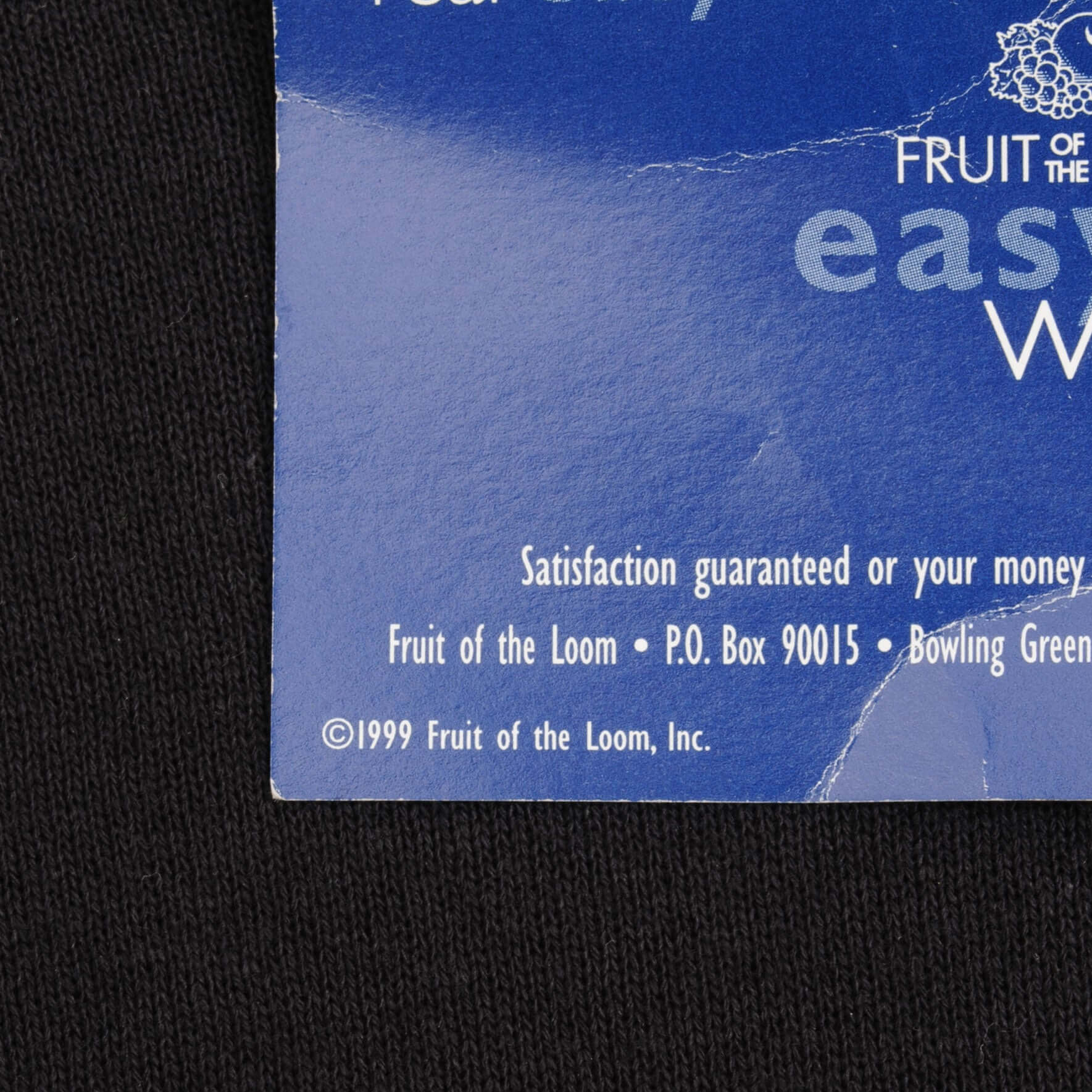 Vintage Fruit Of The Loom Blank Black Crewneck Sweatshirt 1999 Size XL Deadstock