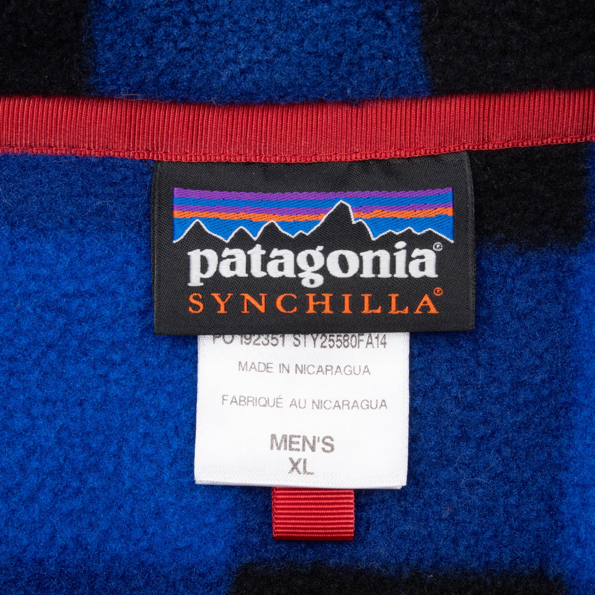 Vintage Patagonia Snap T Synchilla Blue Plaid Pullover Fleece Jacket 2000S Size XL
STY25580