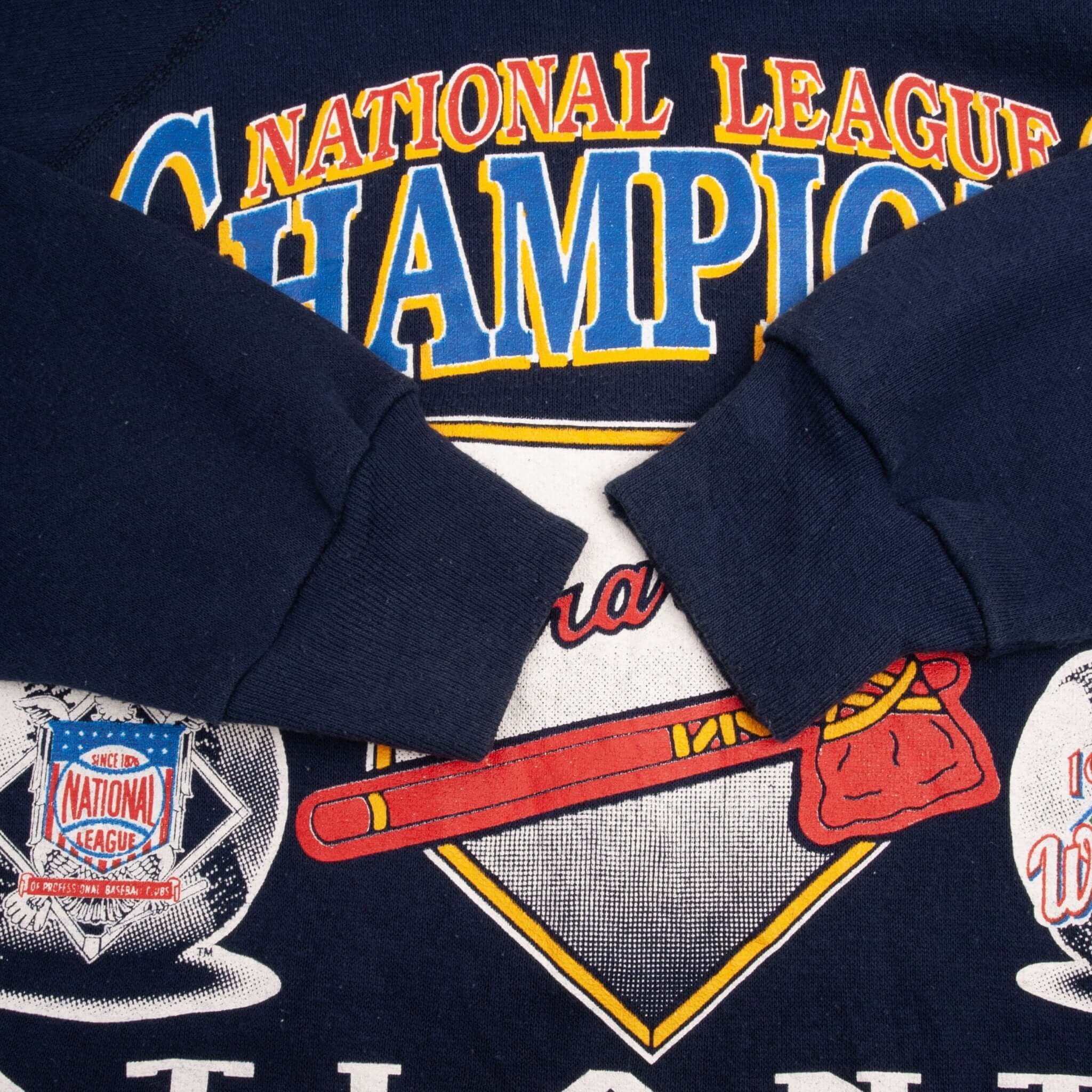 Vintage MLB Atlanta Braves Champions 1991 Tultex Sweatshirt Size Large Made In USA