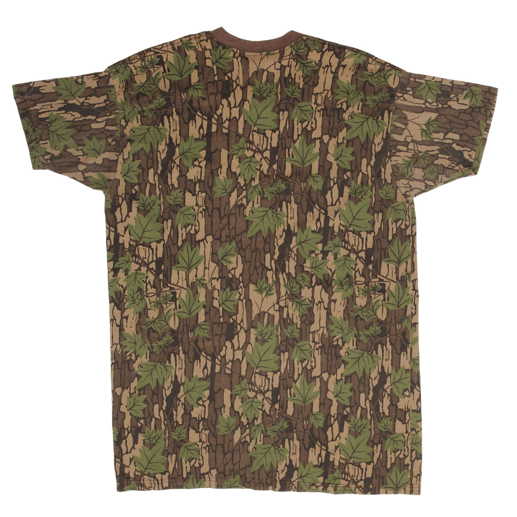 Vintage Hunting Trebark Camo Pocket Tee Shirt 1990S Size Medium Made In USA With Single Stitch Sleeves