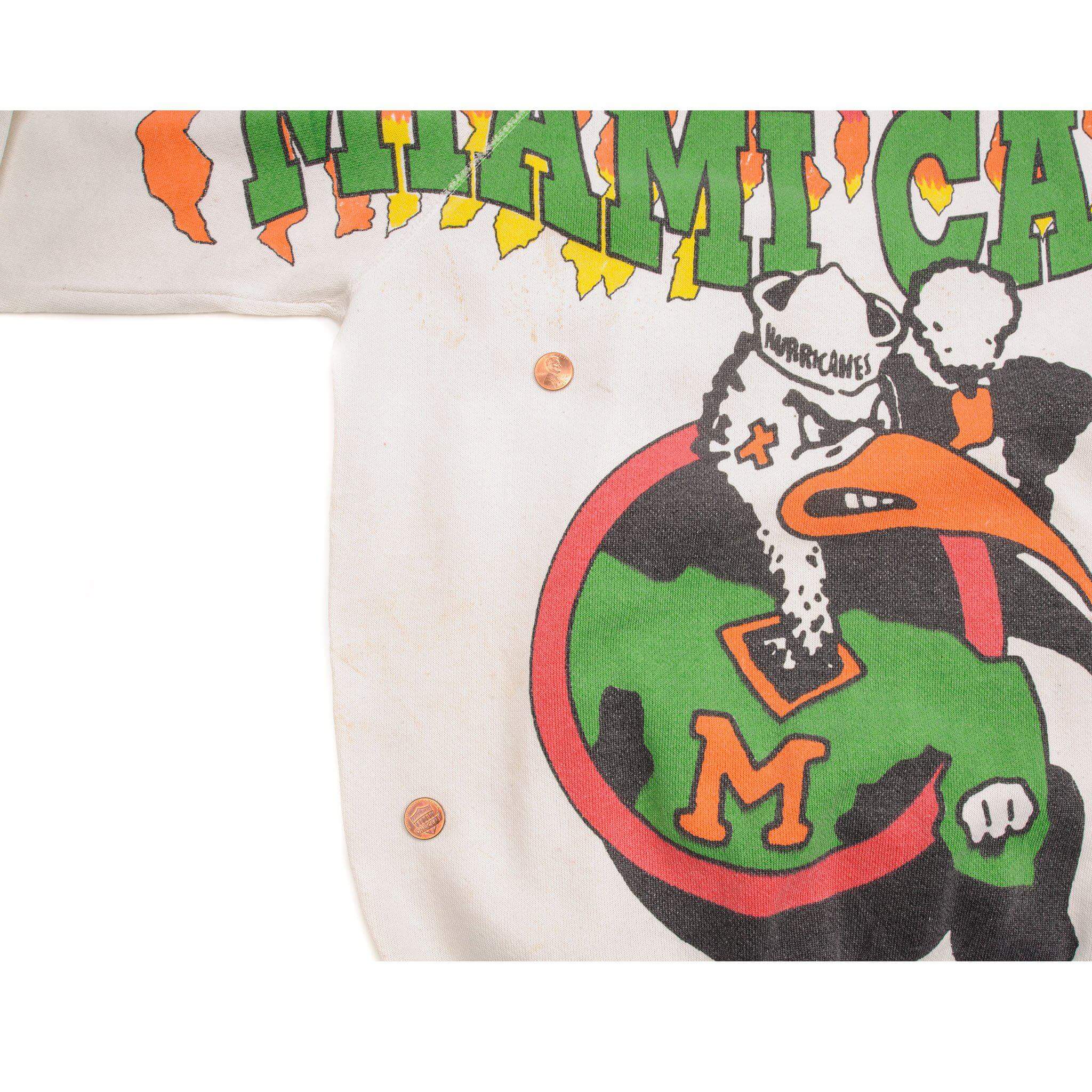 VINTAGE MIAMI HURRICANES FOOTBALL SWEATSHIRT SIZE LARGE MADE IN USA