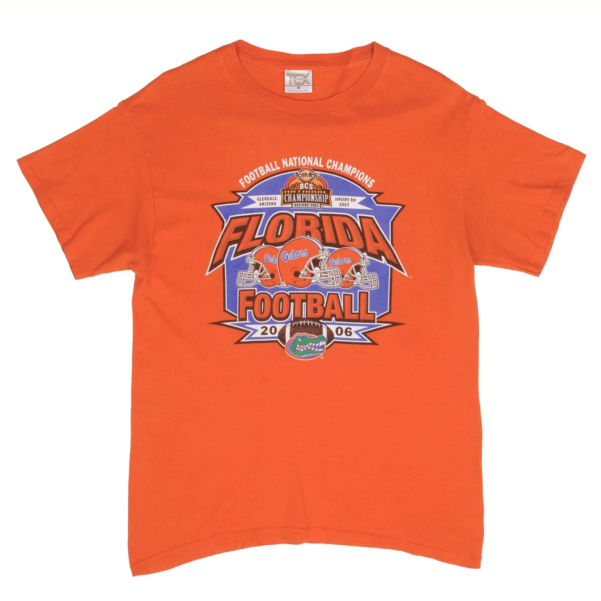 Front of orange Florida Gators 2006 football national champions graphic T-shirt