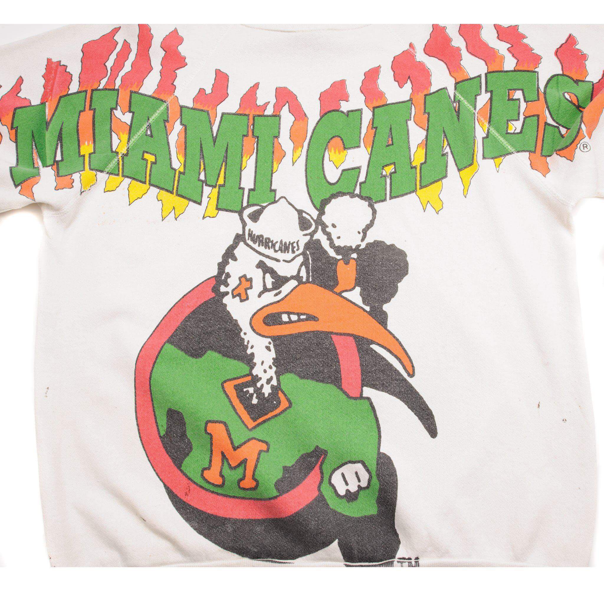 VINTAGE MIAMI HURRICANES FOOTBALL SWEATSHIRT SIZE LARGE MADE IN USA