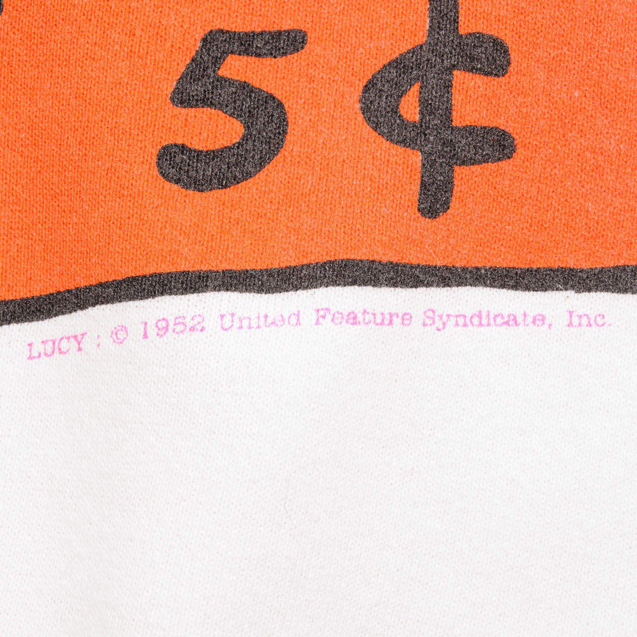 VINTAGE PEANUTS LUCY VAN PELT SWEATSHIRT 1970'S SIZE XL MADE IN USA