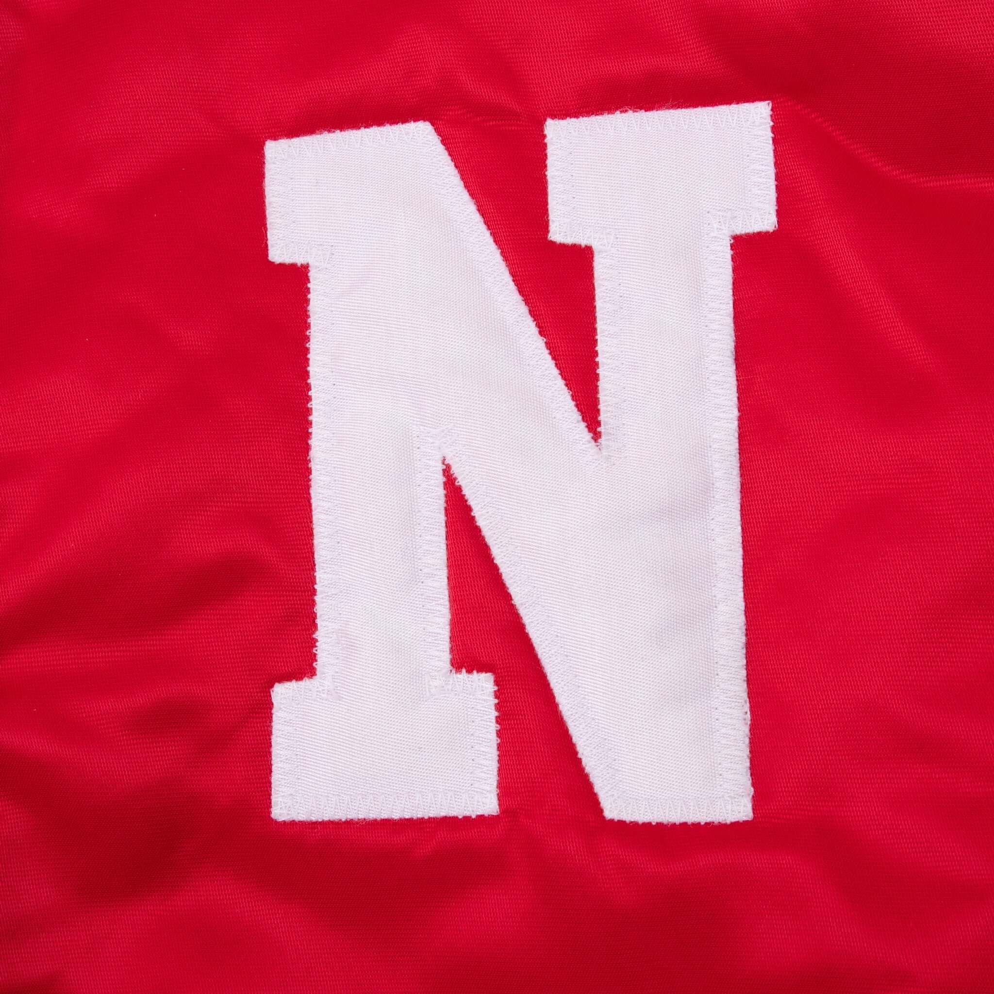 Vintage Ncaa Nebraska Satin Chalk Line Bomber Jacket 1990S Size XL