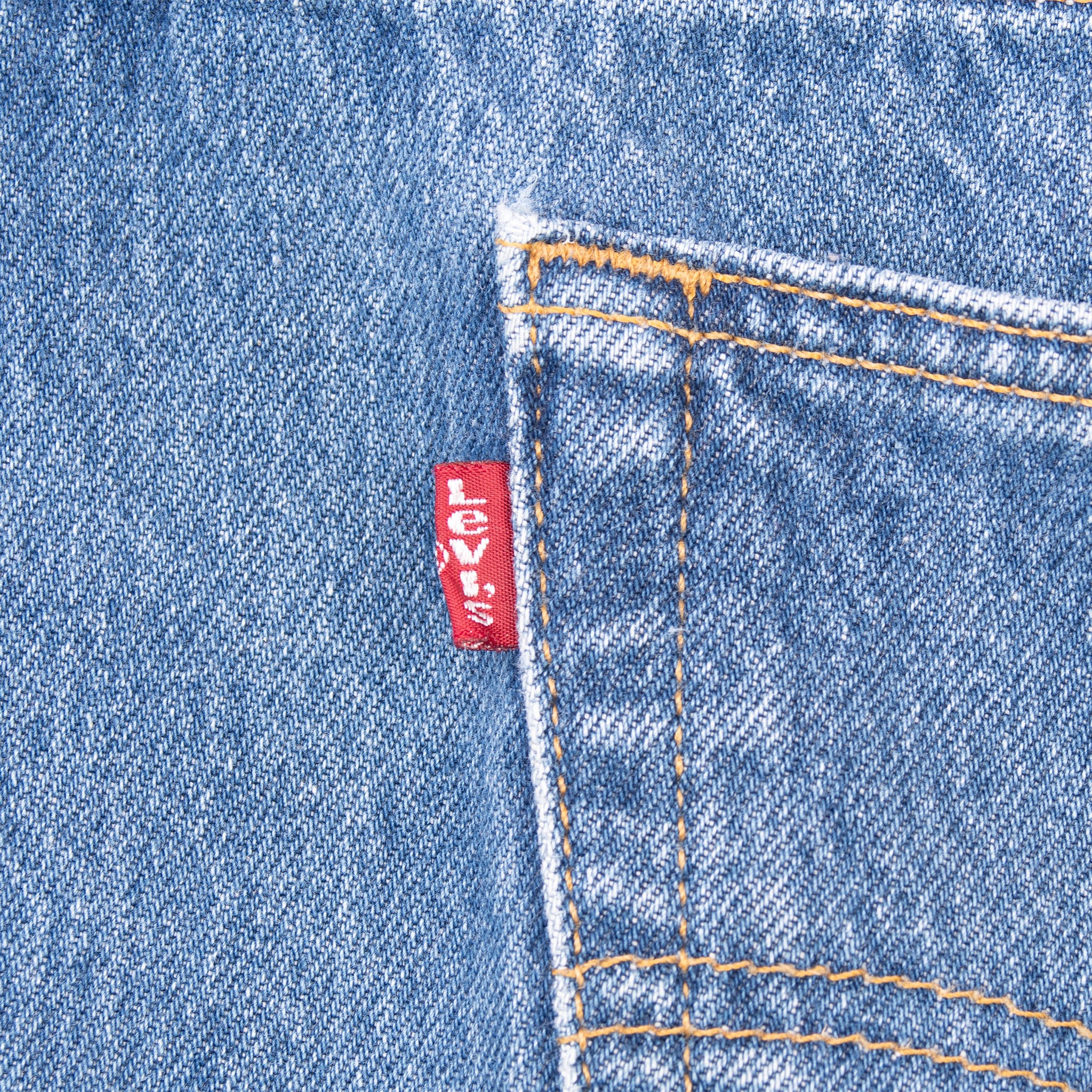 Close-up of Levi's red tab beside the back pocket