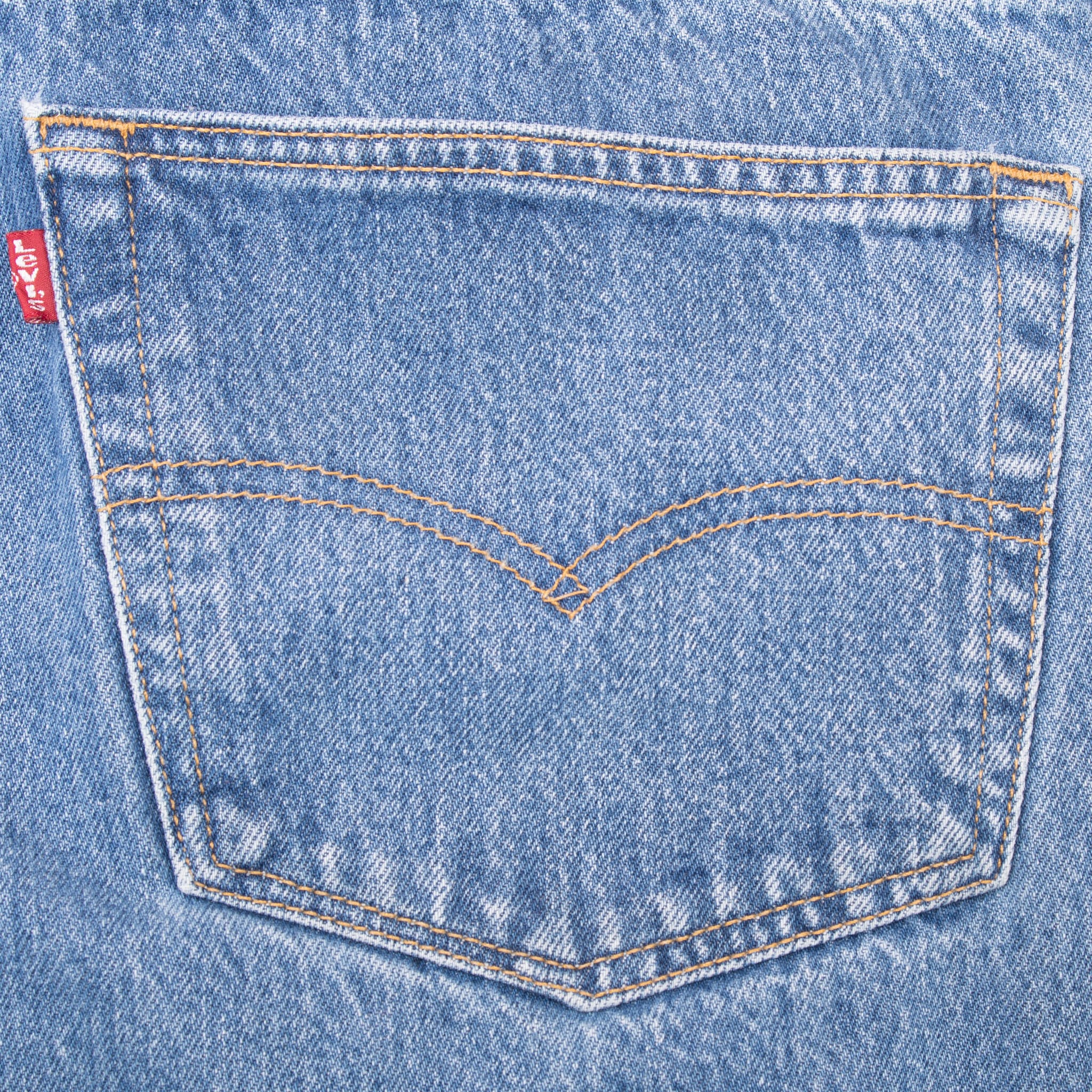 Levi's back pocket with contrast arcuate stitching and red tab