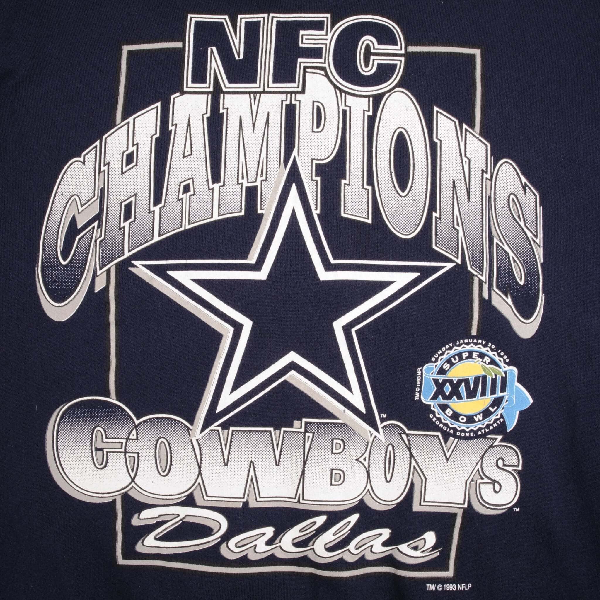 Vintage Nfl Dallas Cowboys Nfc Champions Sweatshirt 1994 Size Large