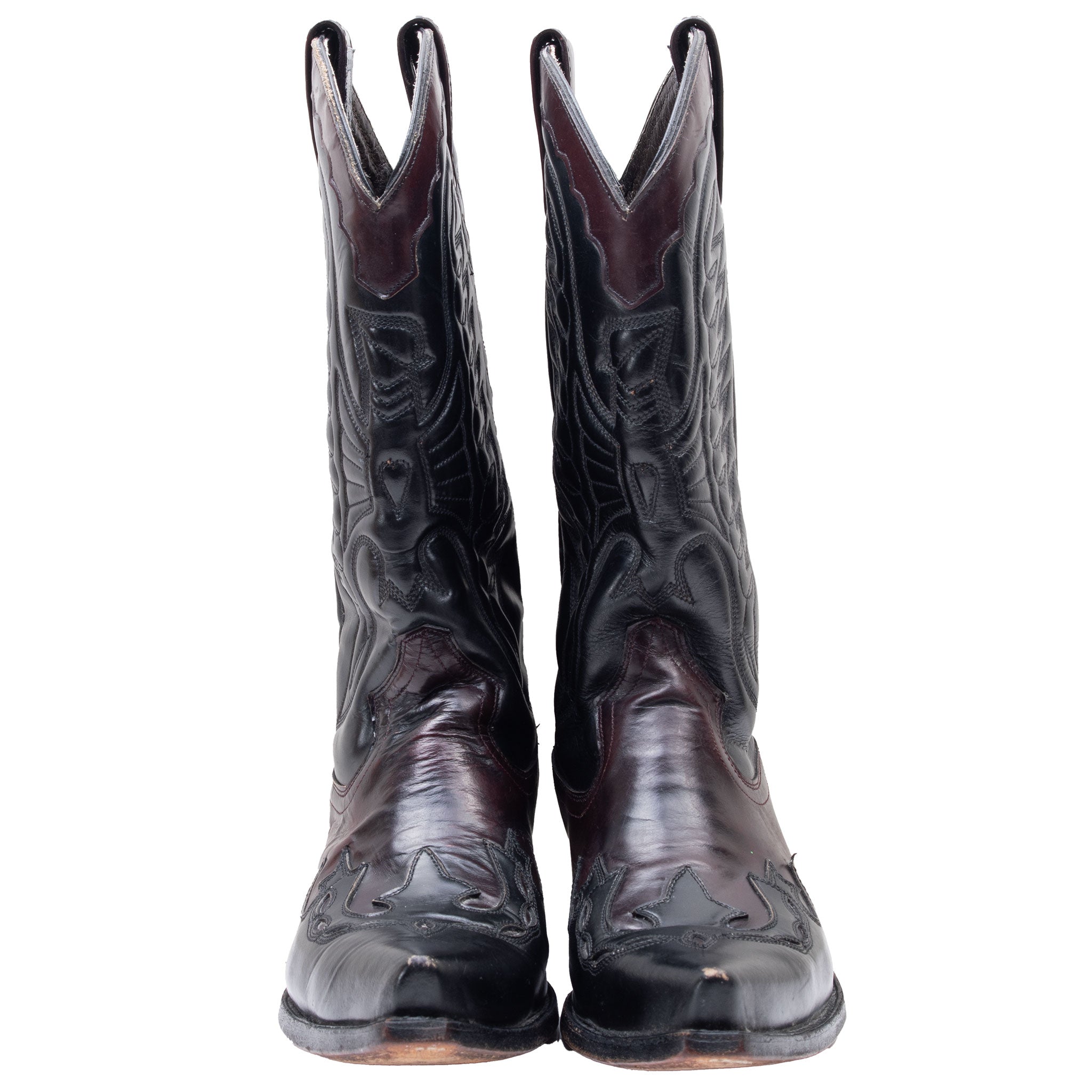 VINTAGE TONY BENATTAR HANDMADE COWBOY LEATHER BOOTS SIZE 7 MADE IN USA