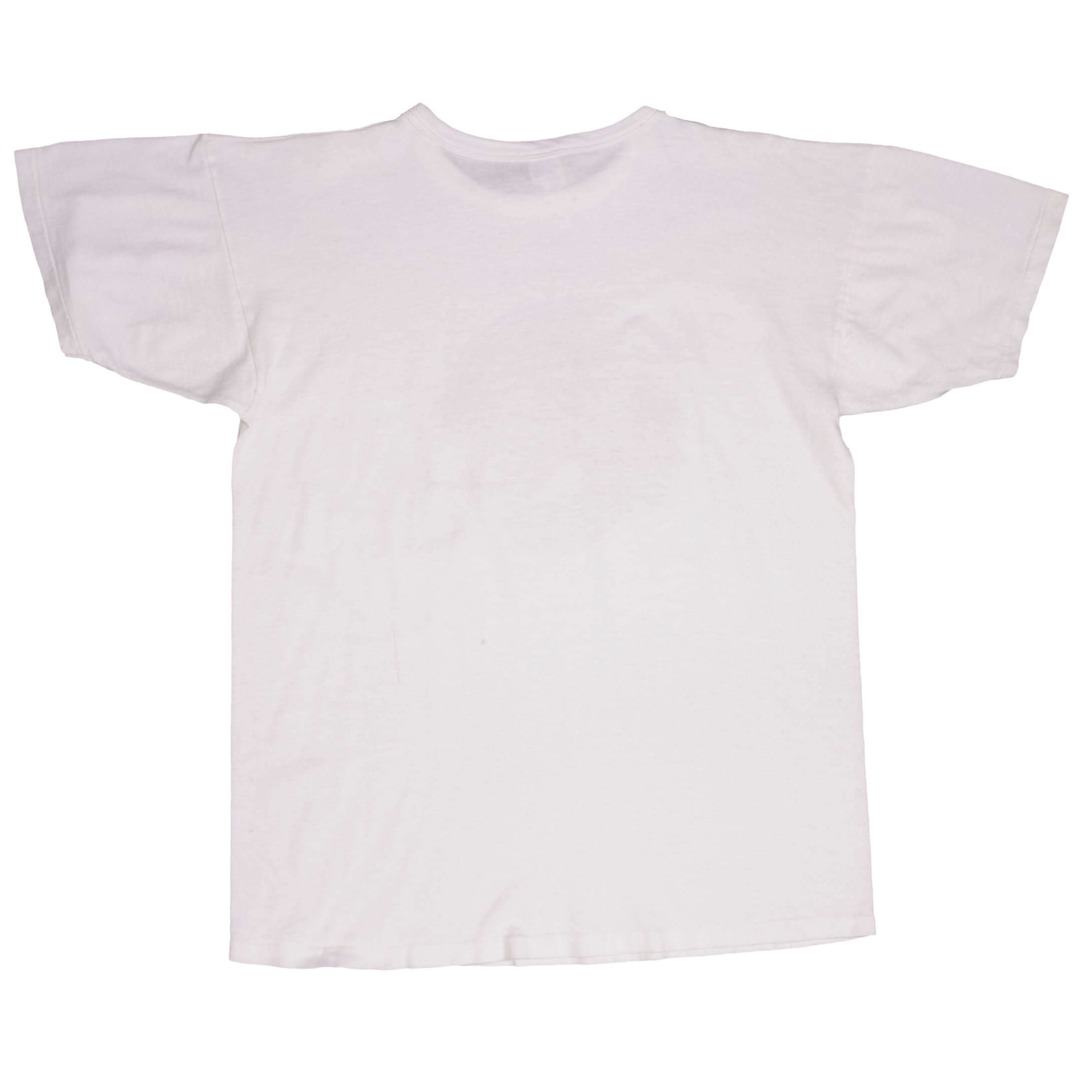 Vintage White Champion NFL Dallas Cowboys Tee Shirt Early 1980S-1990 Size Large Made In USA With Single Stitch Sleeves