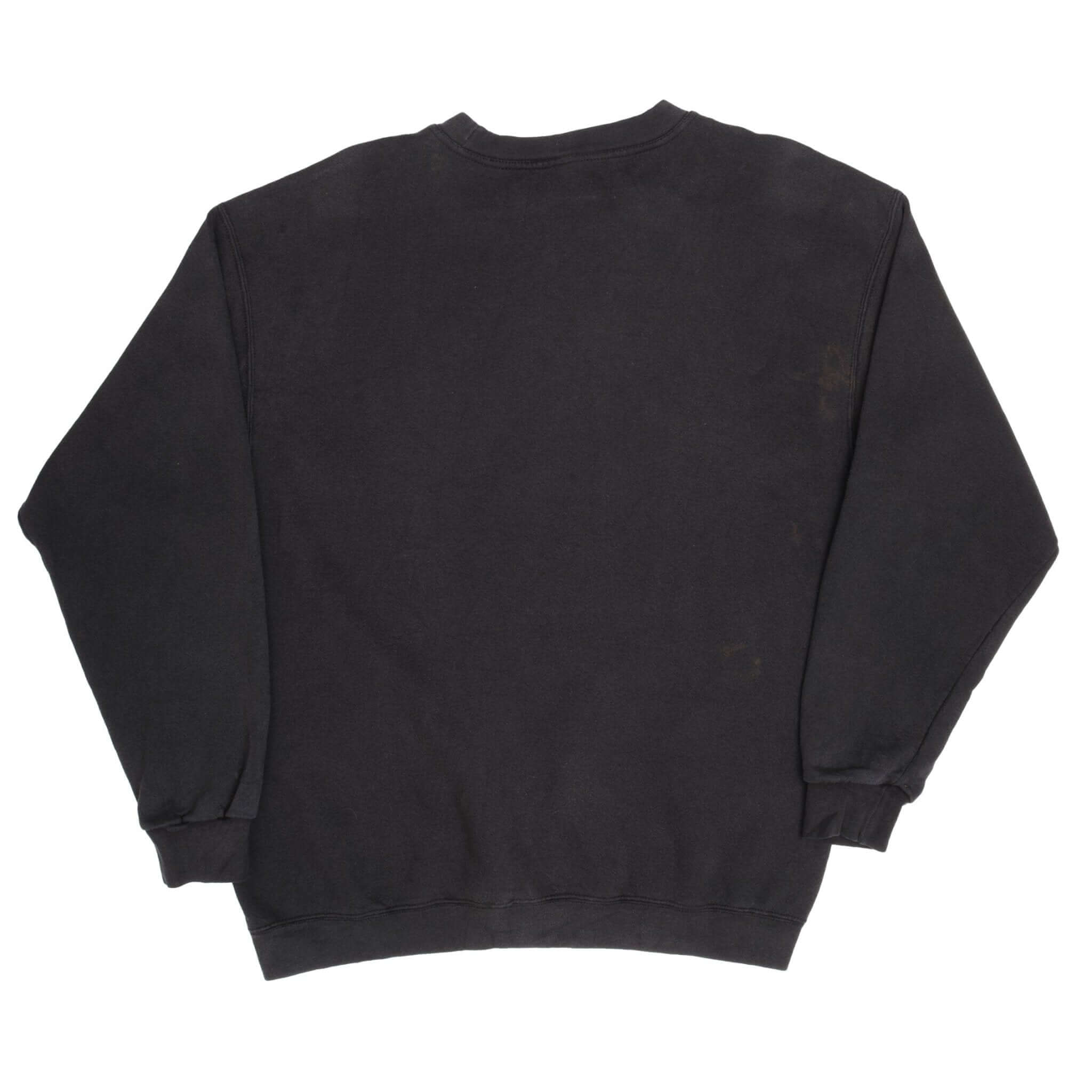 Vintage Black Nike Classic Small Swoosh Sweatshirt 1990s Size Large Made In USA