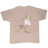 Vintage Animal Print Lioness 2003 Beige Tee Shirt Size XL