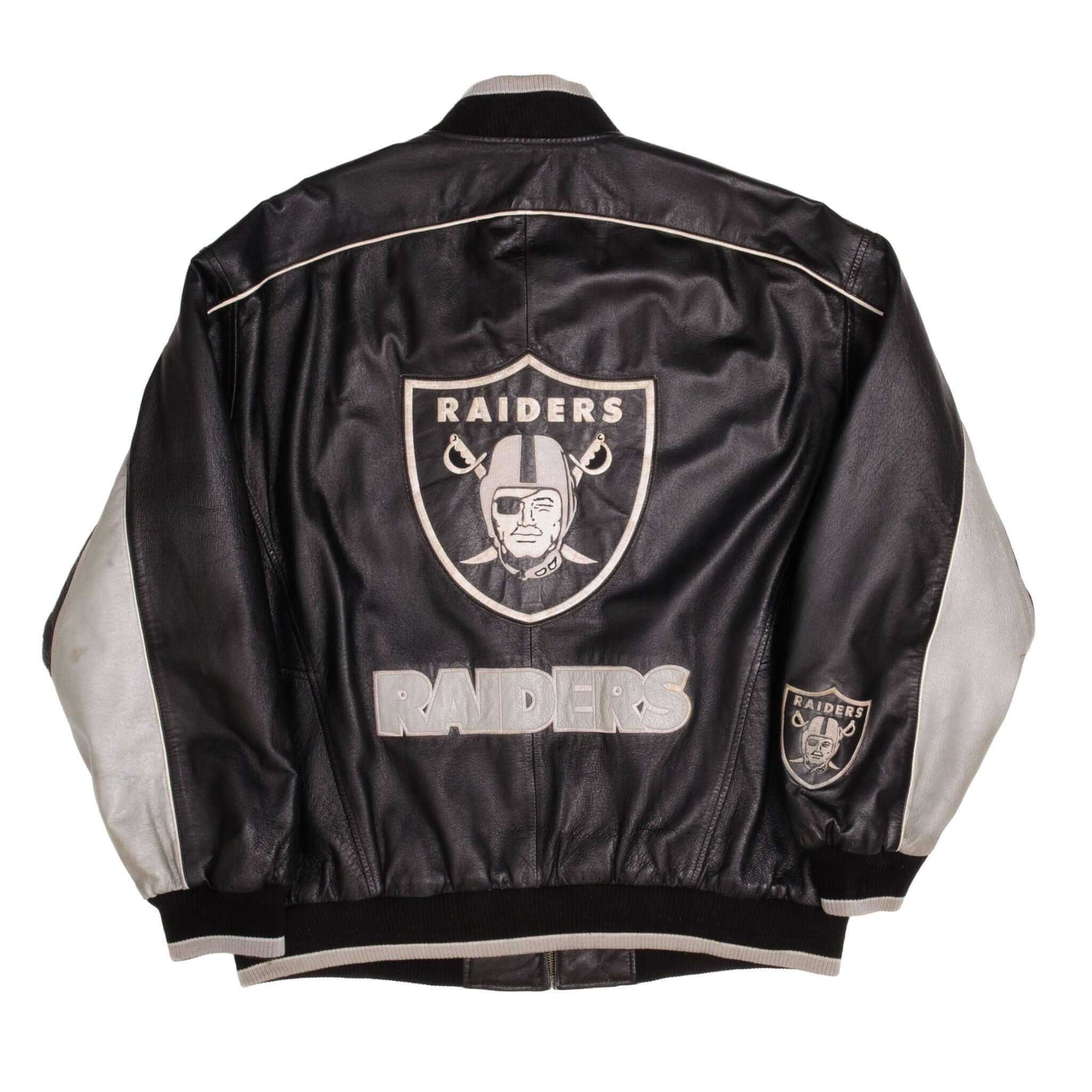 Vintage NFL Los Angeles Raiders Leather Jacket 1990S Size XL
