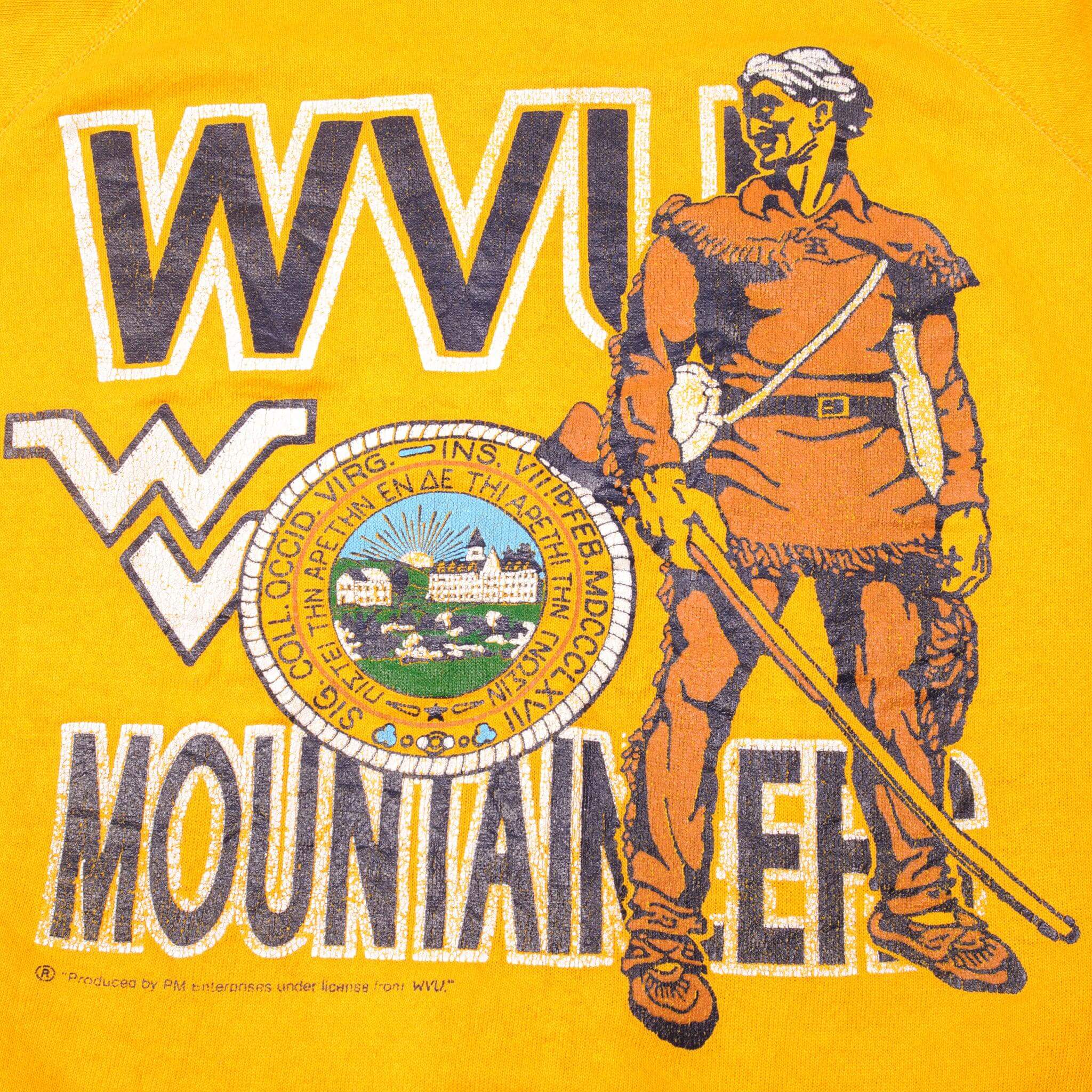 VINTAGE WEST VIRGINIA MOUNTAINEERS PULLOVER SIZE XL MADE IN USA 1980s