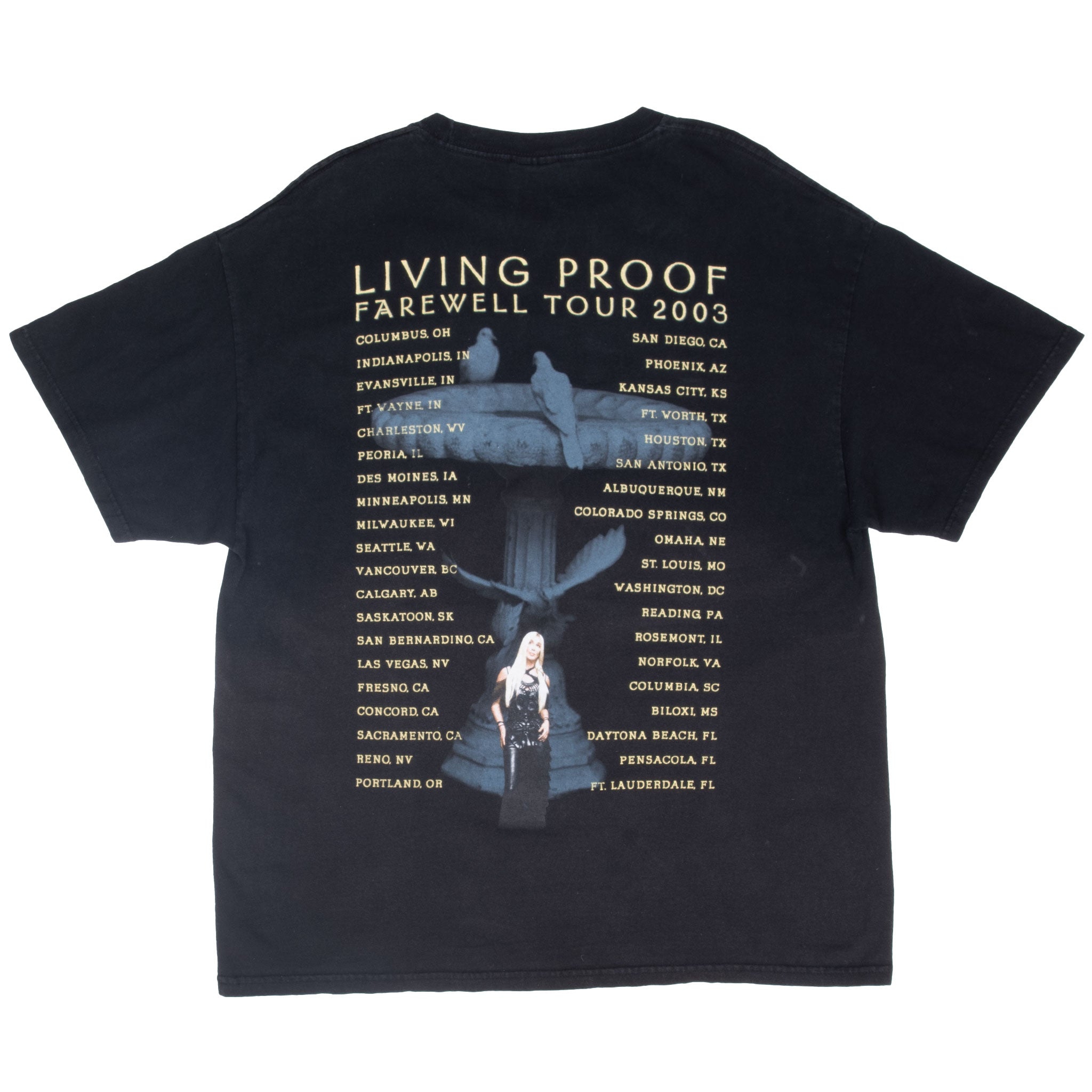 Vintage Cher Living Proof Farewell Tour 2003 Concert Tee Shirt Size XL