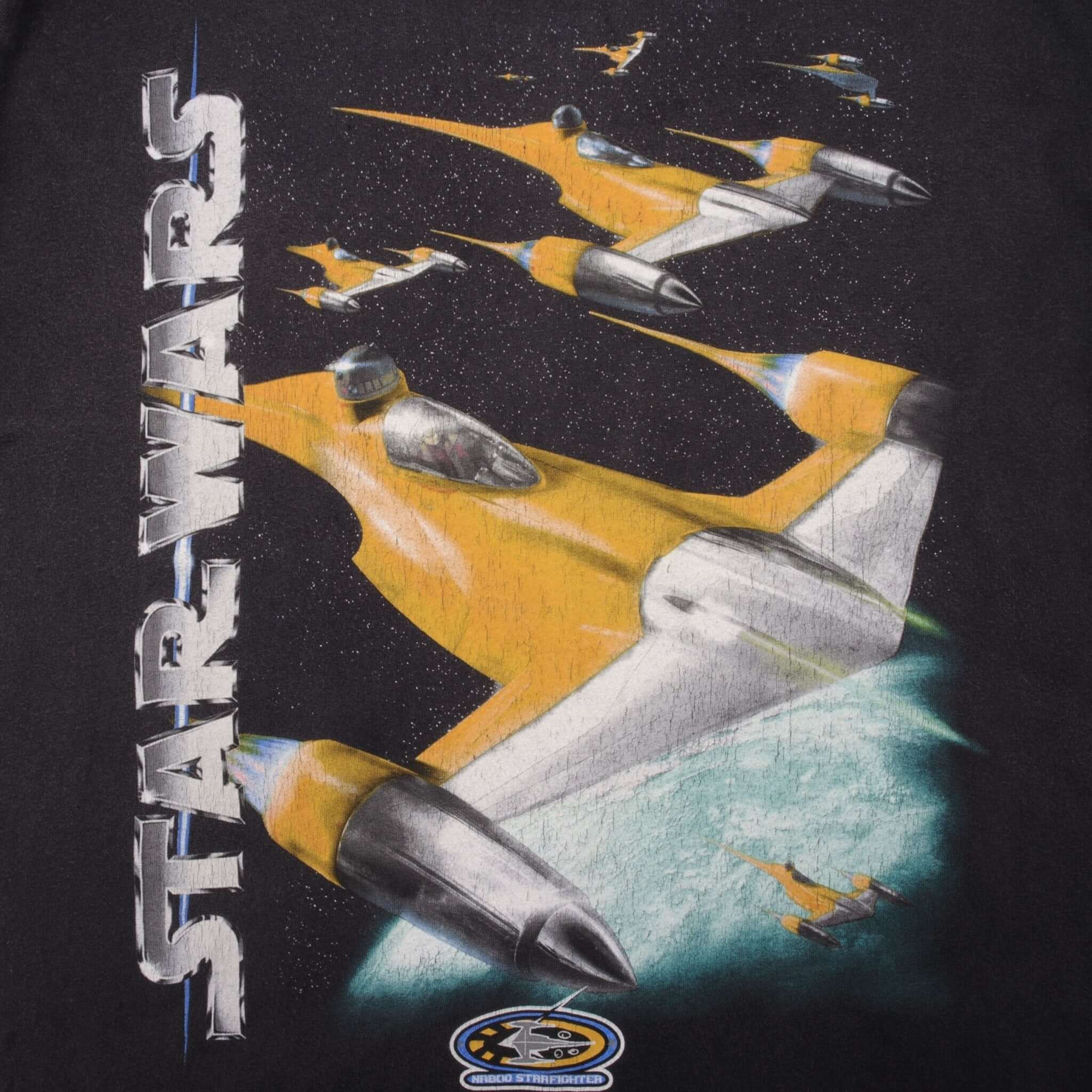 Vintage Star Wars Episode 1 The Phantom Menace Featuring Naboo StarFighters Tee Shirt Size XL