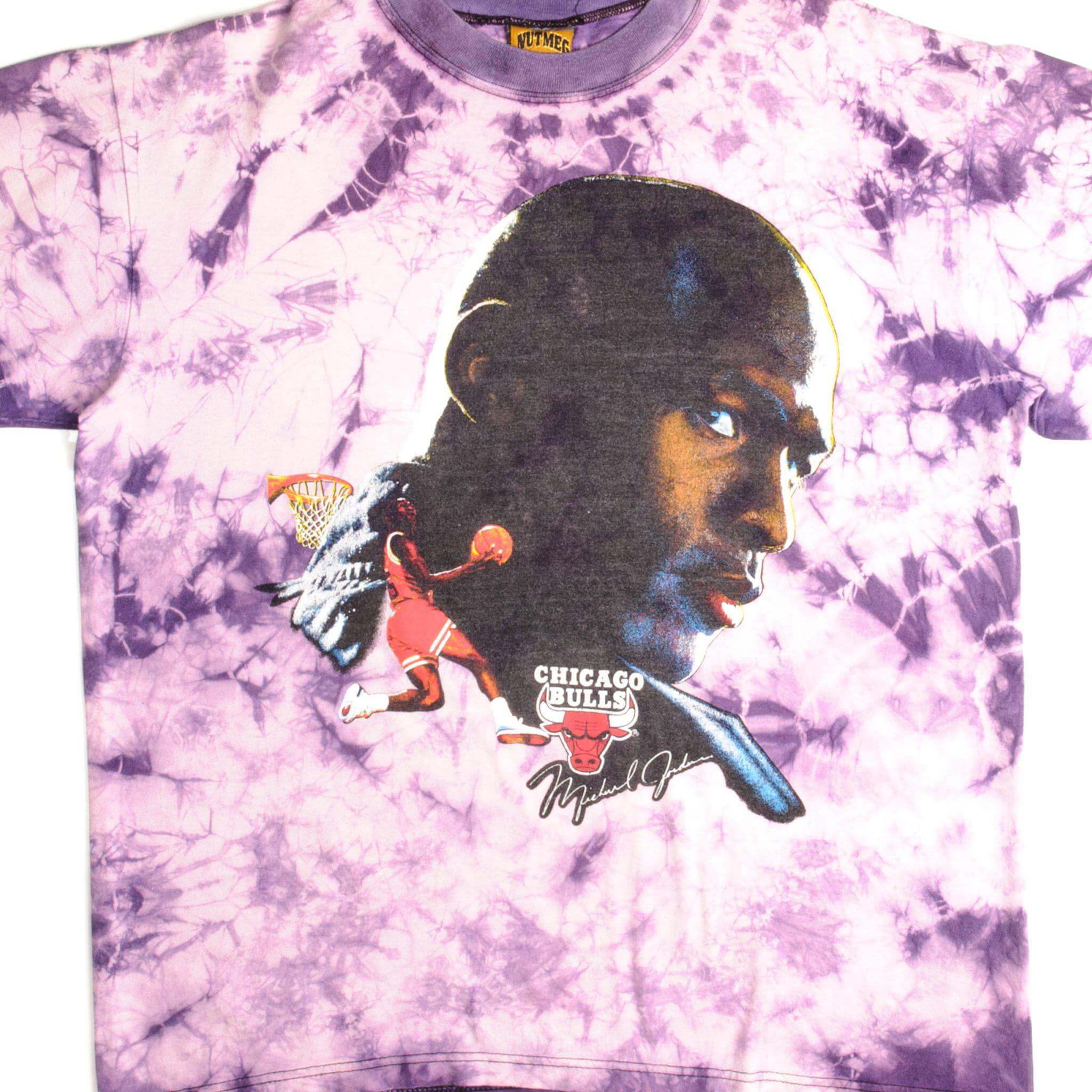 VINTAGE TIE DYE NBA CHICAGO BULLS MICHAEL JORDAN TEE SHIRT SIZE 1990s