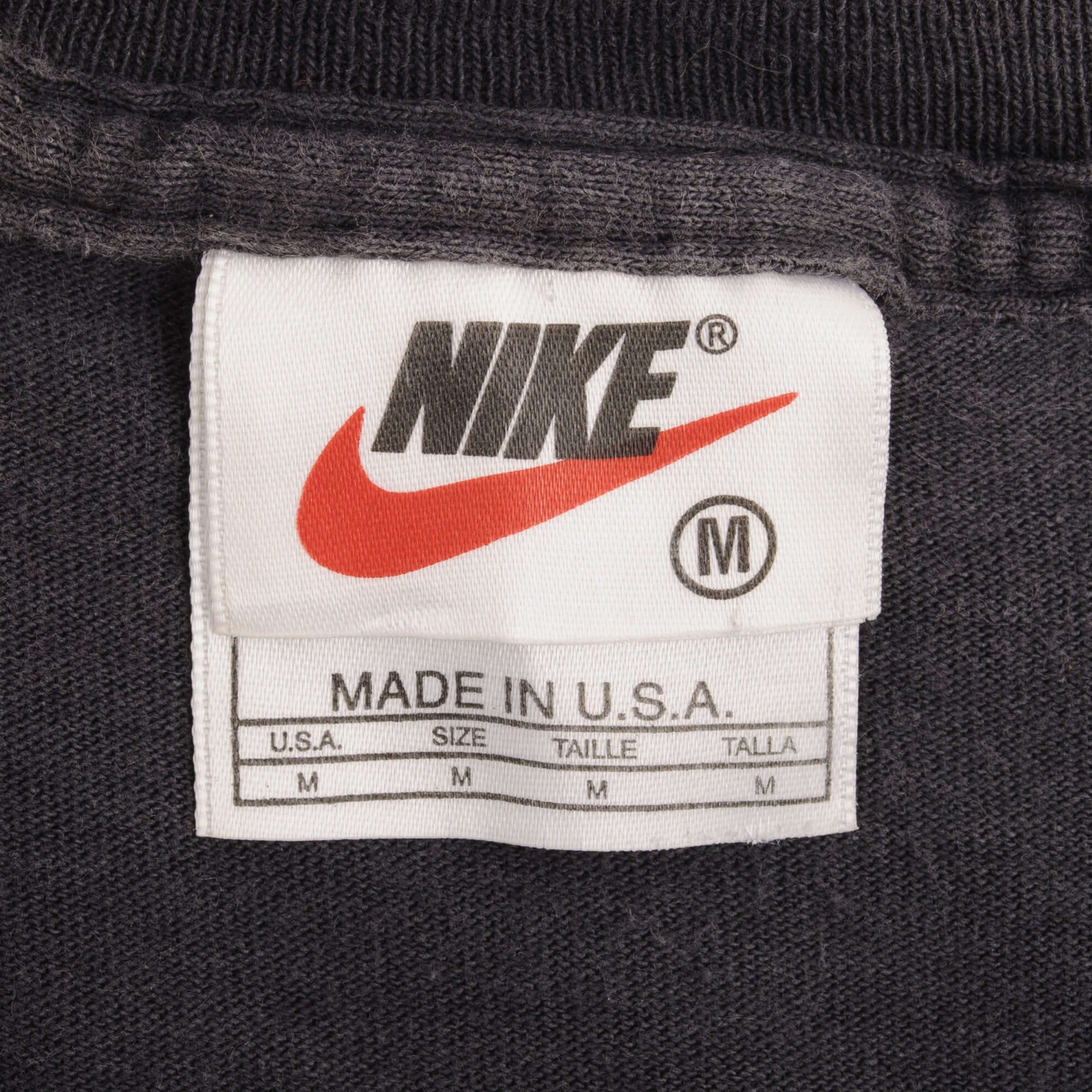 Vintage Nike Spellout Black Tee Shirt 1990S Size Medium Made In Usa