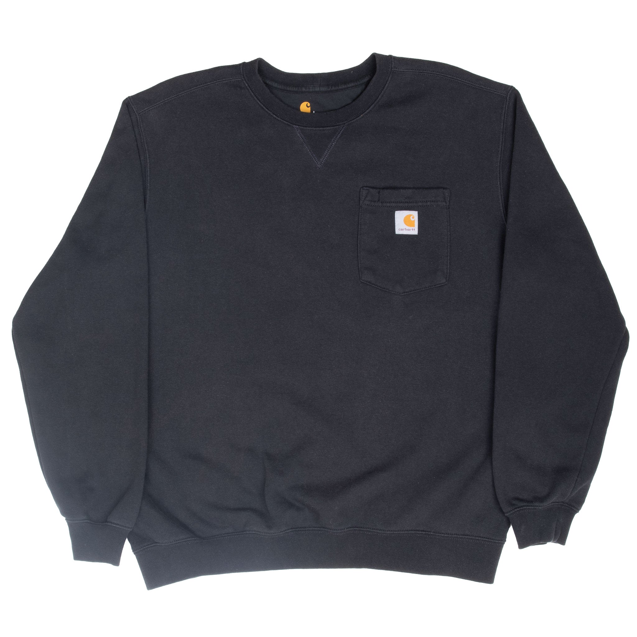 Vintage Carhartt Black Pocket Crewneck Sweatshirt 1990S Size Large
