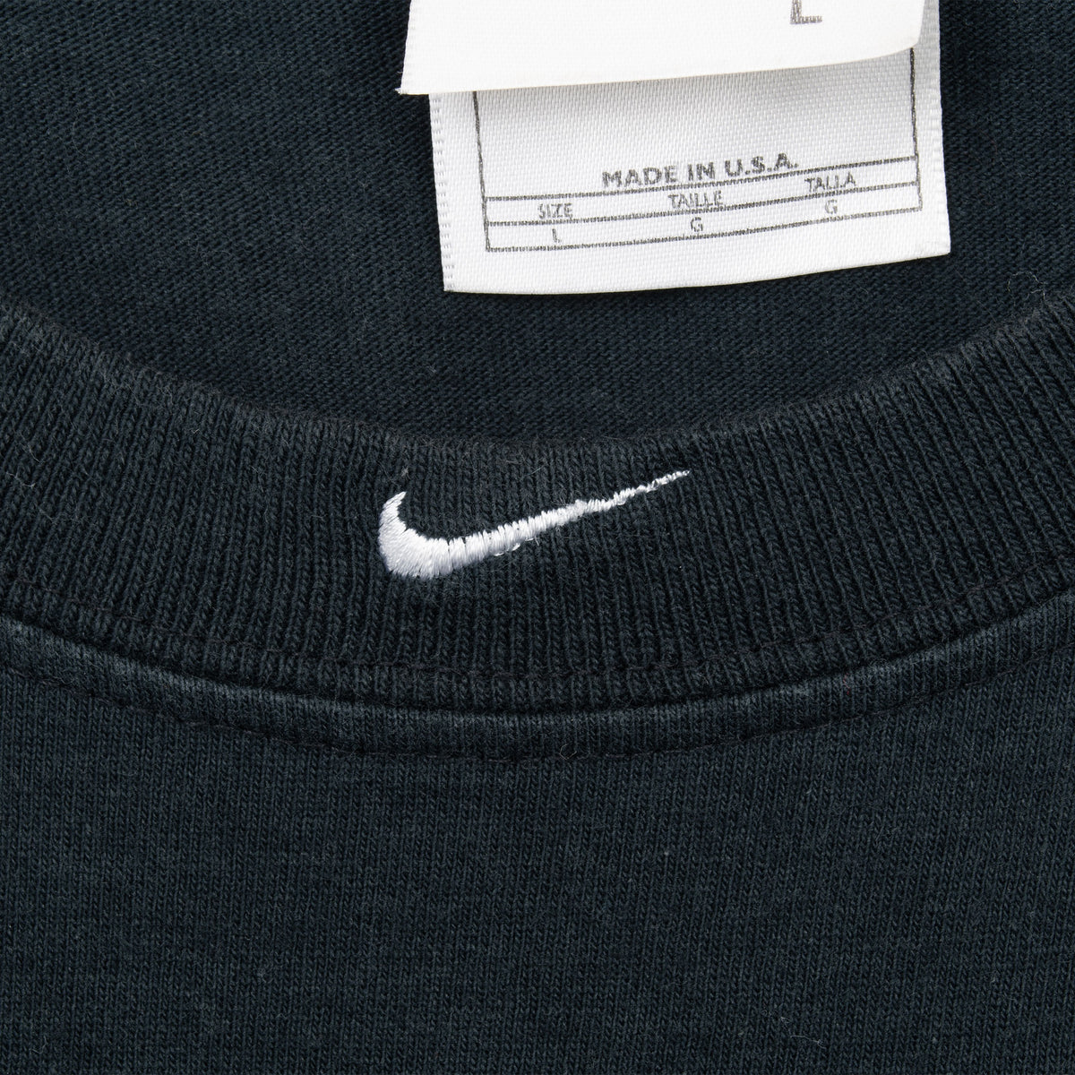 Vintage Nike Center Swoosh Black Tank Top Tee Shirt 1990S Size Large Made In Usa