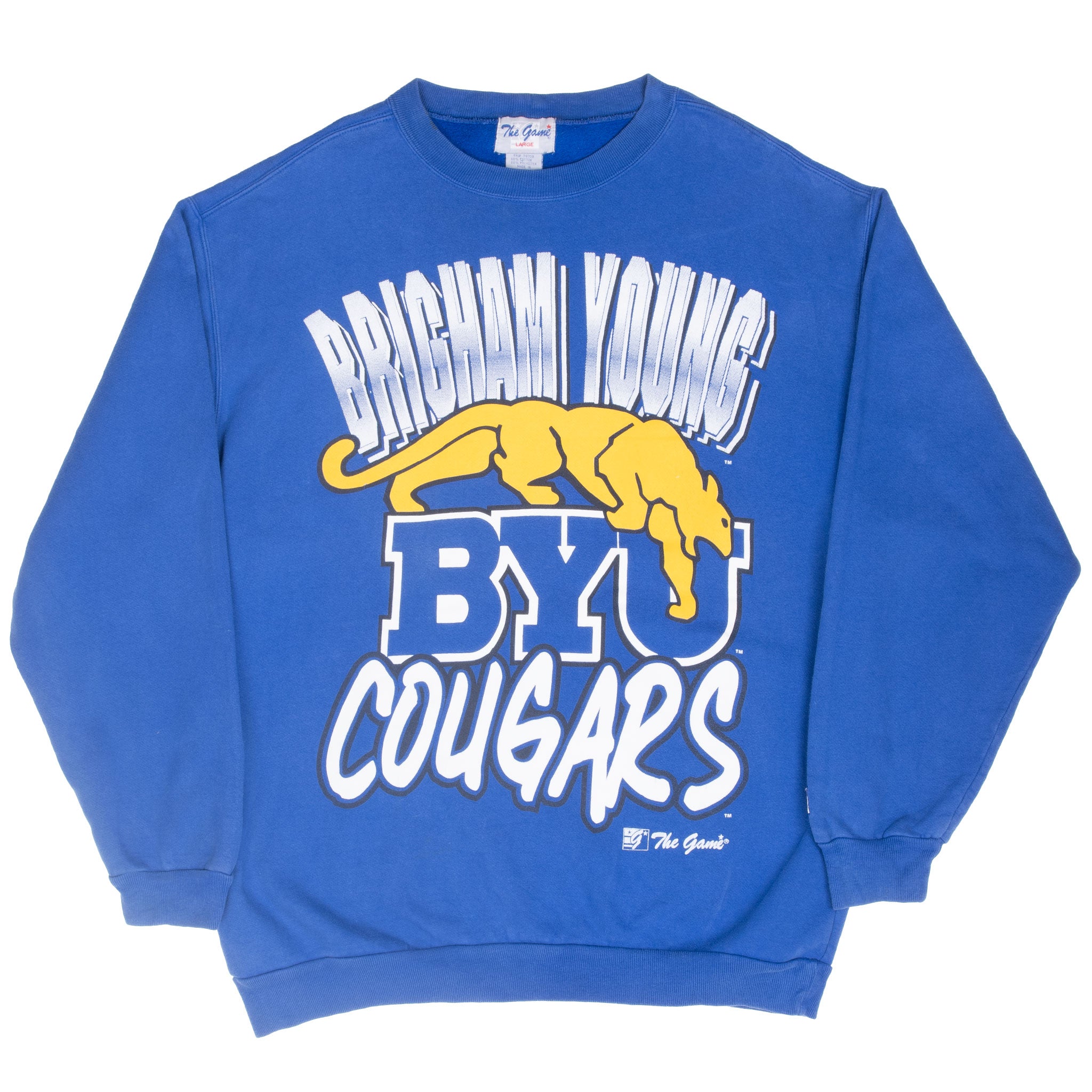 Vintage Ncaa Byu Brigham Young University Cougars The Game Sweatshirt 1990S Size Large