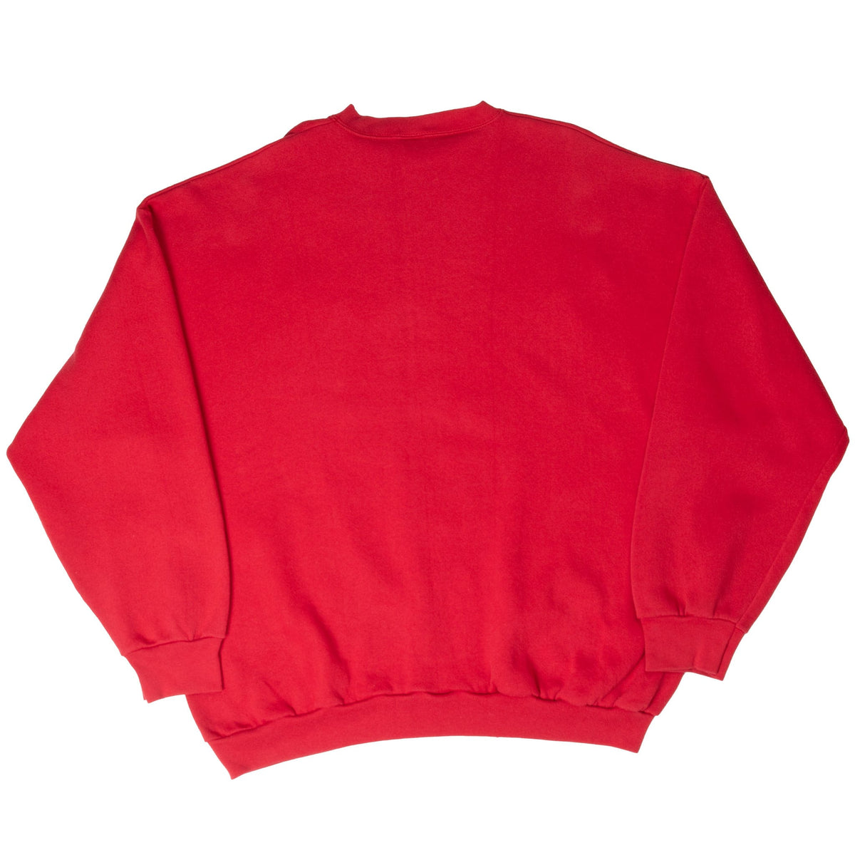 Back of red Kansas City Chiefs crewneck sweatshirt with no graphic