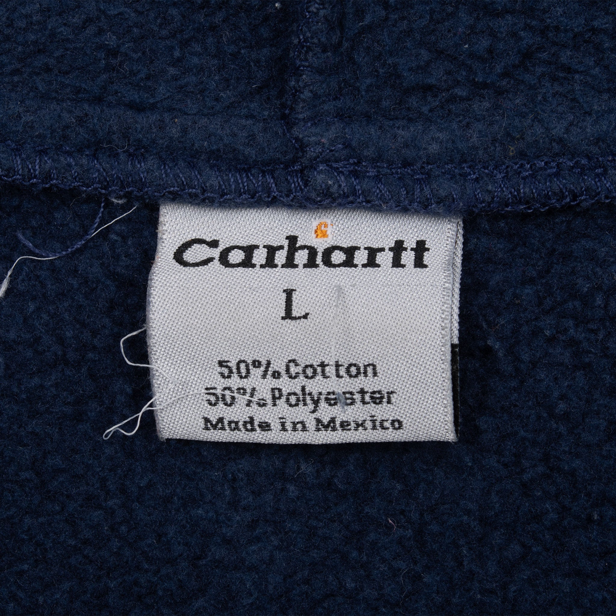 Vintage Carhartt Full Zip Navy Blue Hoodie Sweatshirt Size Large