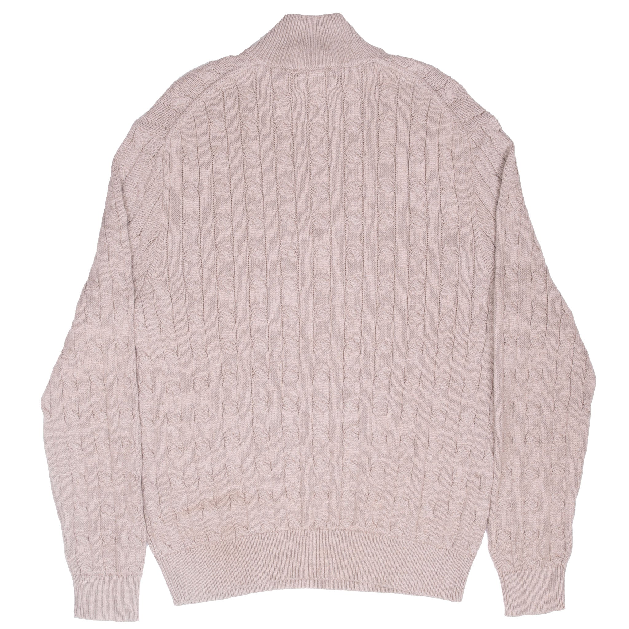 Vintage Polo Ralph Lauren Beige Knit Quarter 1/4 Zip Sweater Size XL