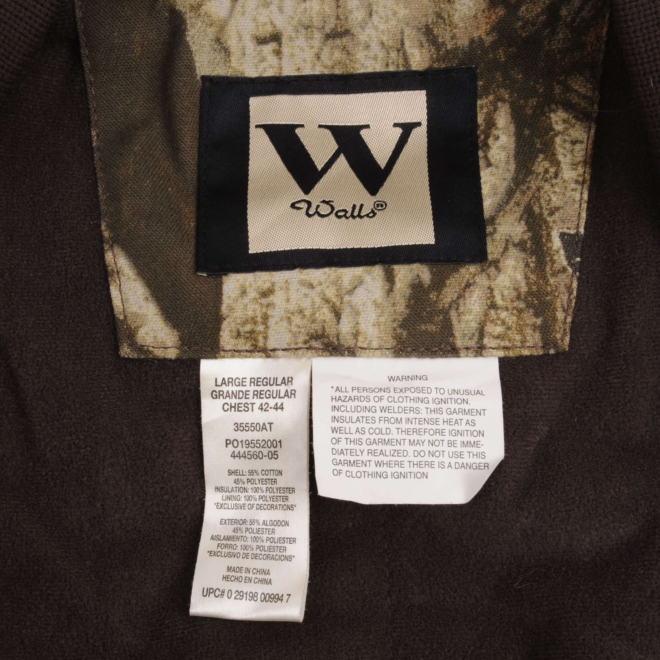 Vintage Advantage Timber Camo Sleeveless Vest Jacket Size Large